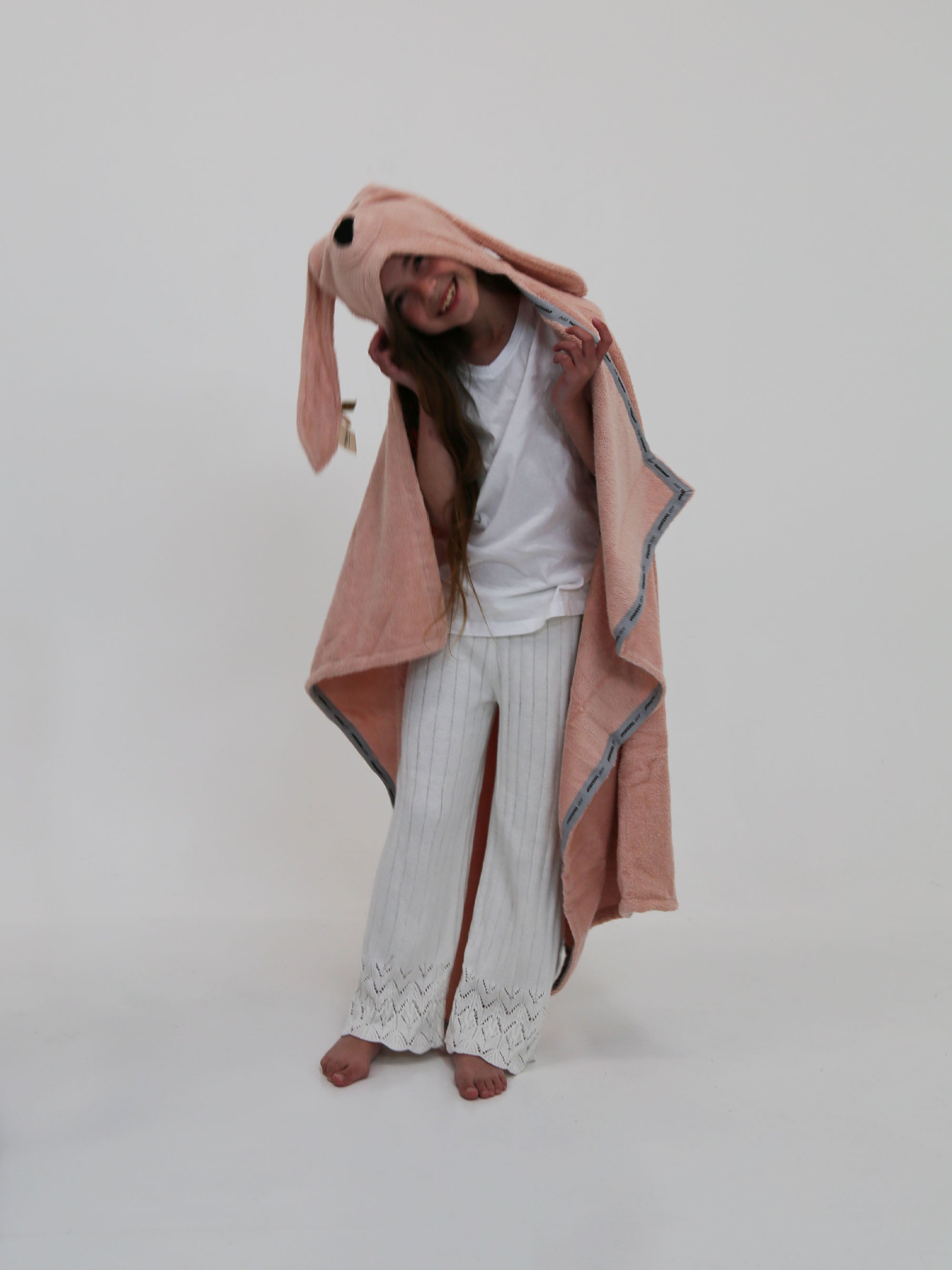 Bear Hooded Baby Bath Towel – Pink