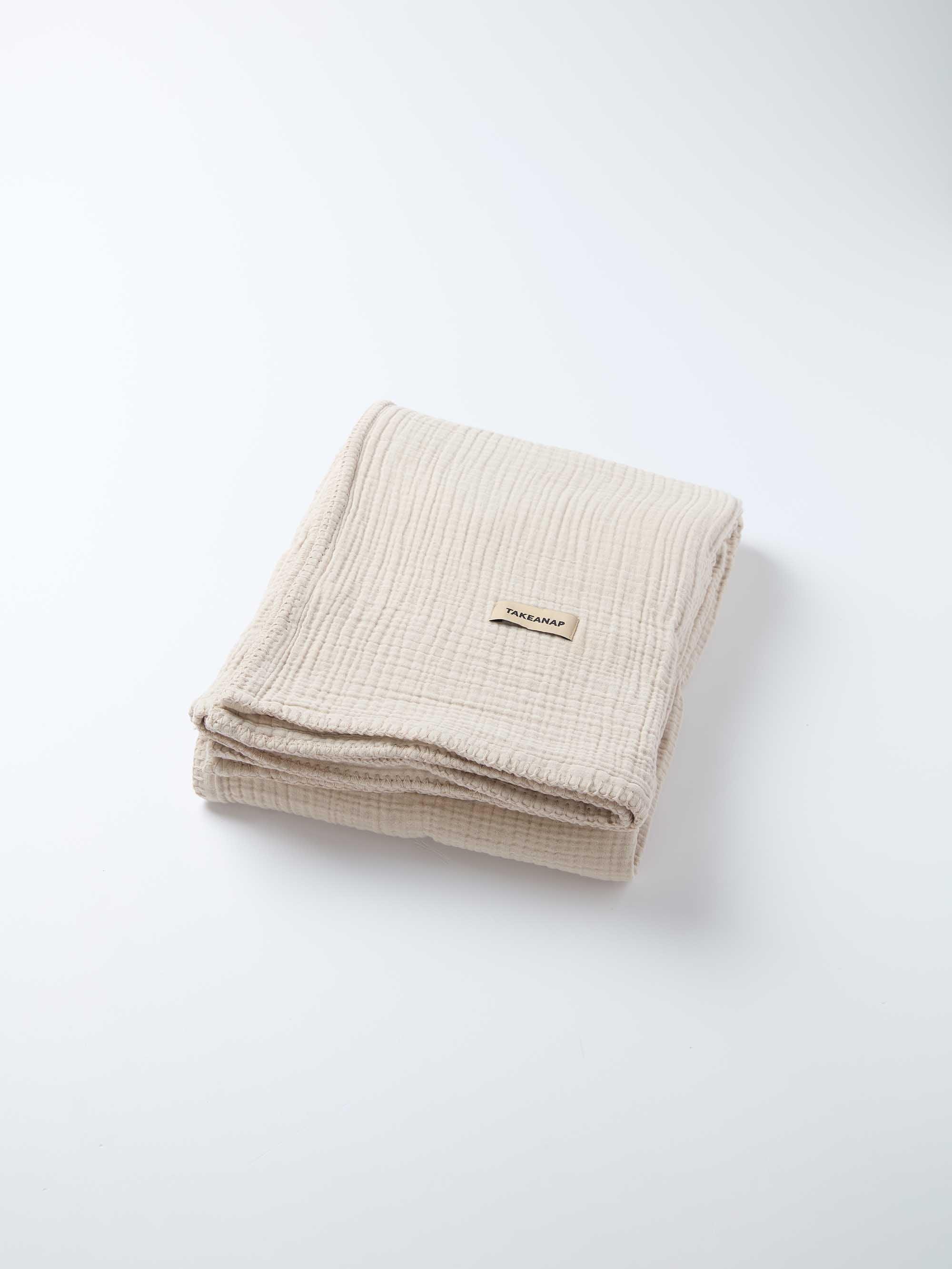 Dream Embroidered Muslin Coverlet – Sand