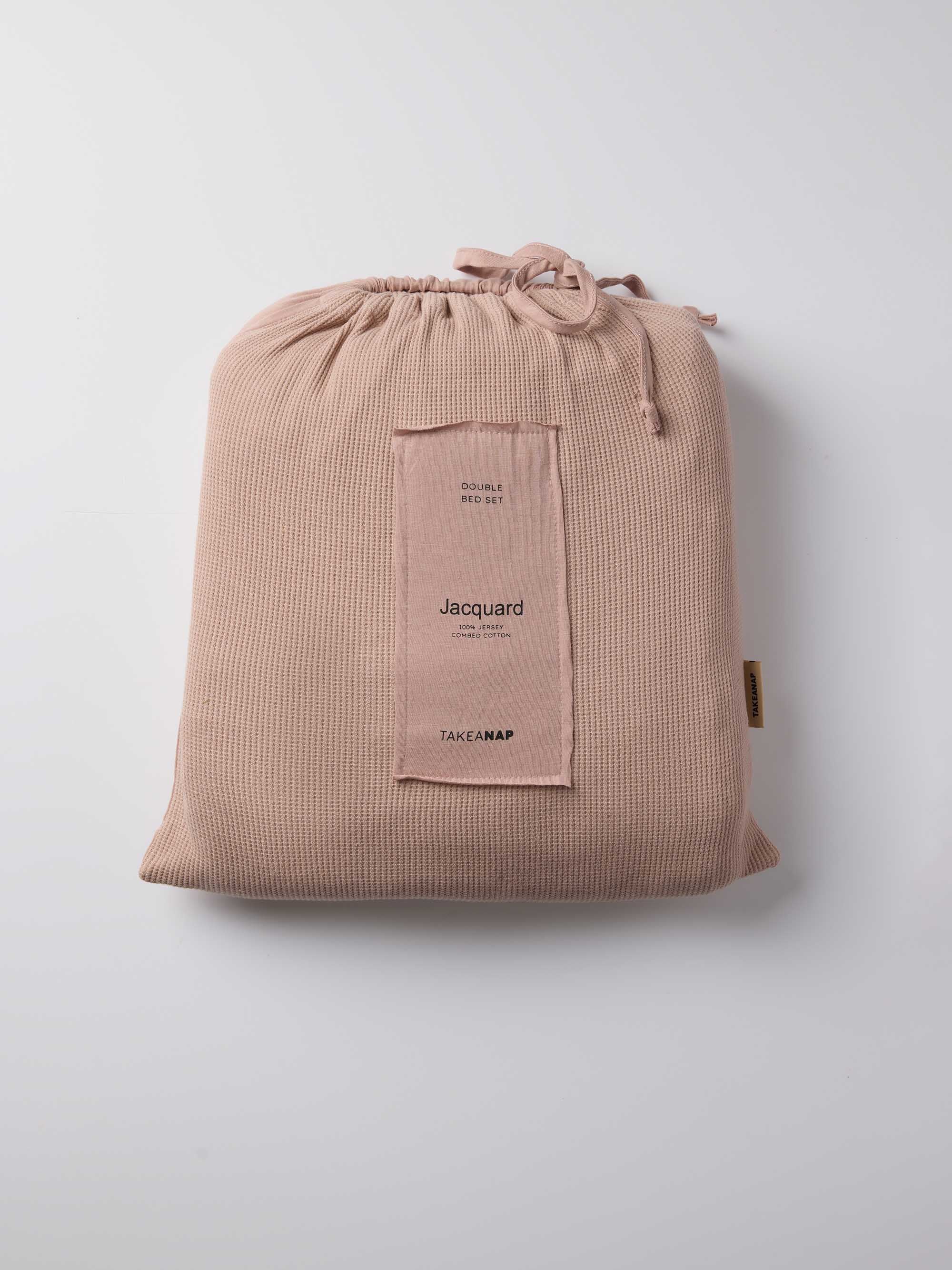 Jacquard Jersey Duvet Cover Set – Nude