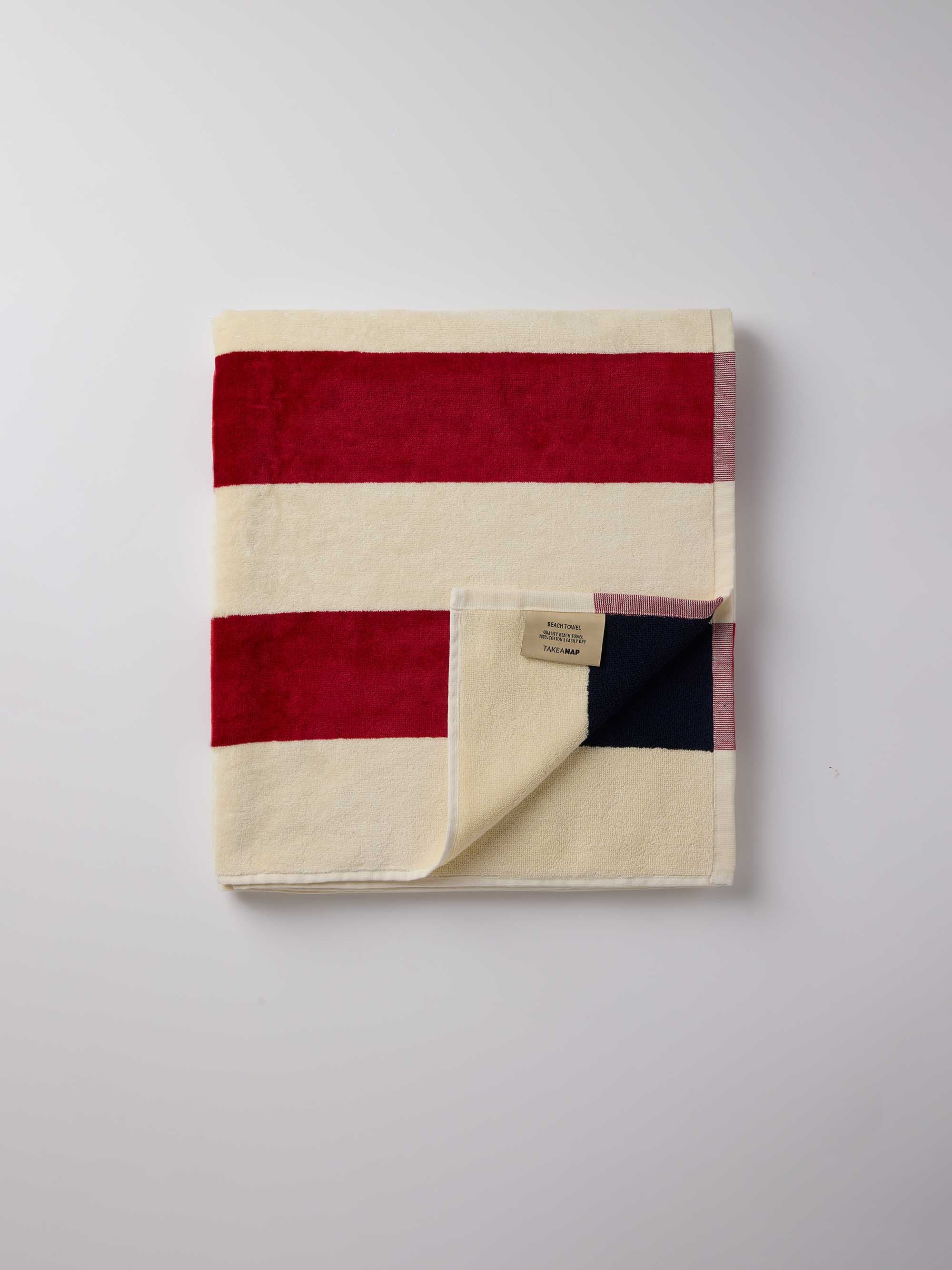 Royal Stripe Pool Towel – Red & Blue