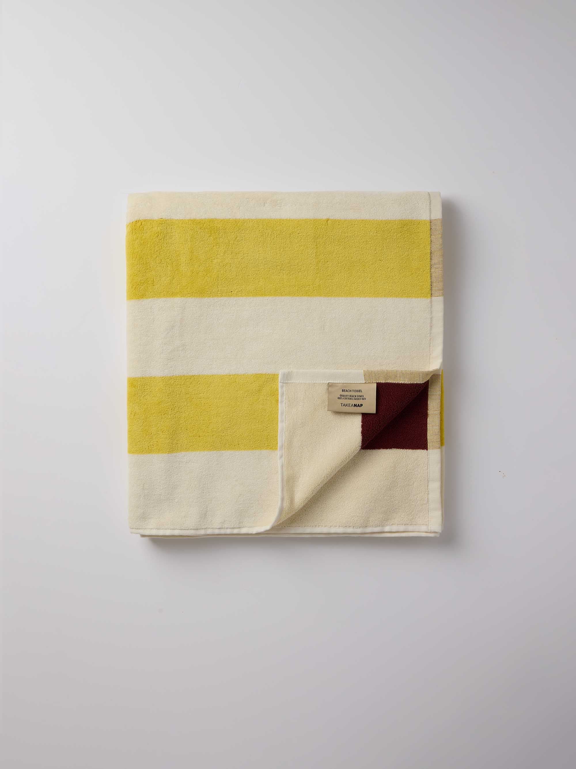 Royal Stripe Pool Towel – Yellow & Terracotta