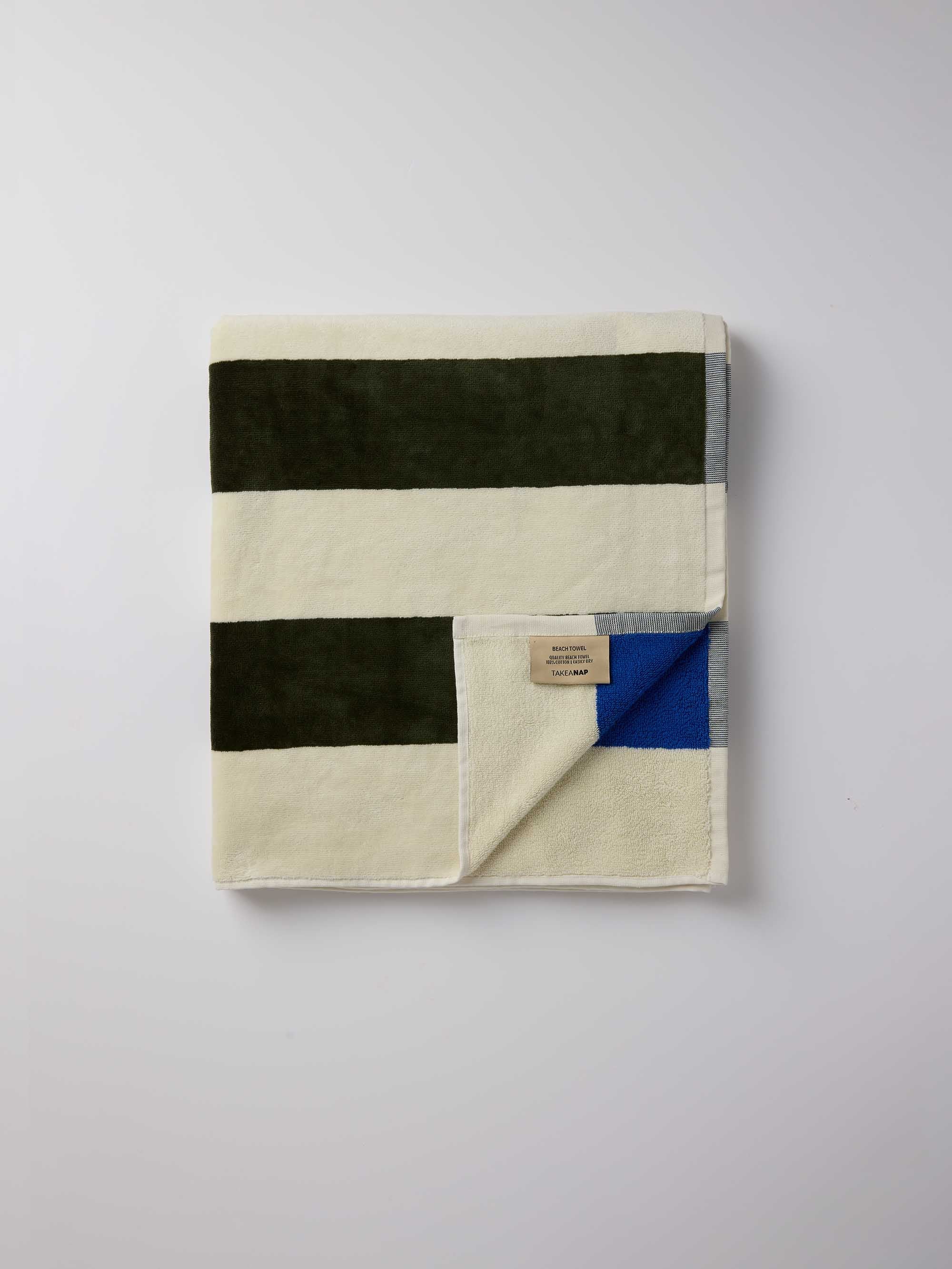 Royal Stripe Pool Towel – Green & Blue