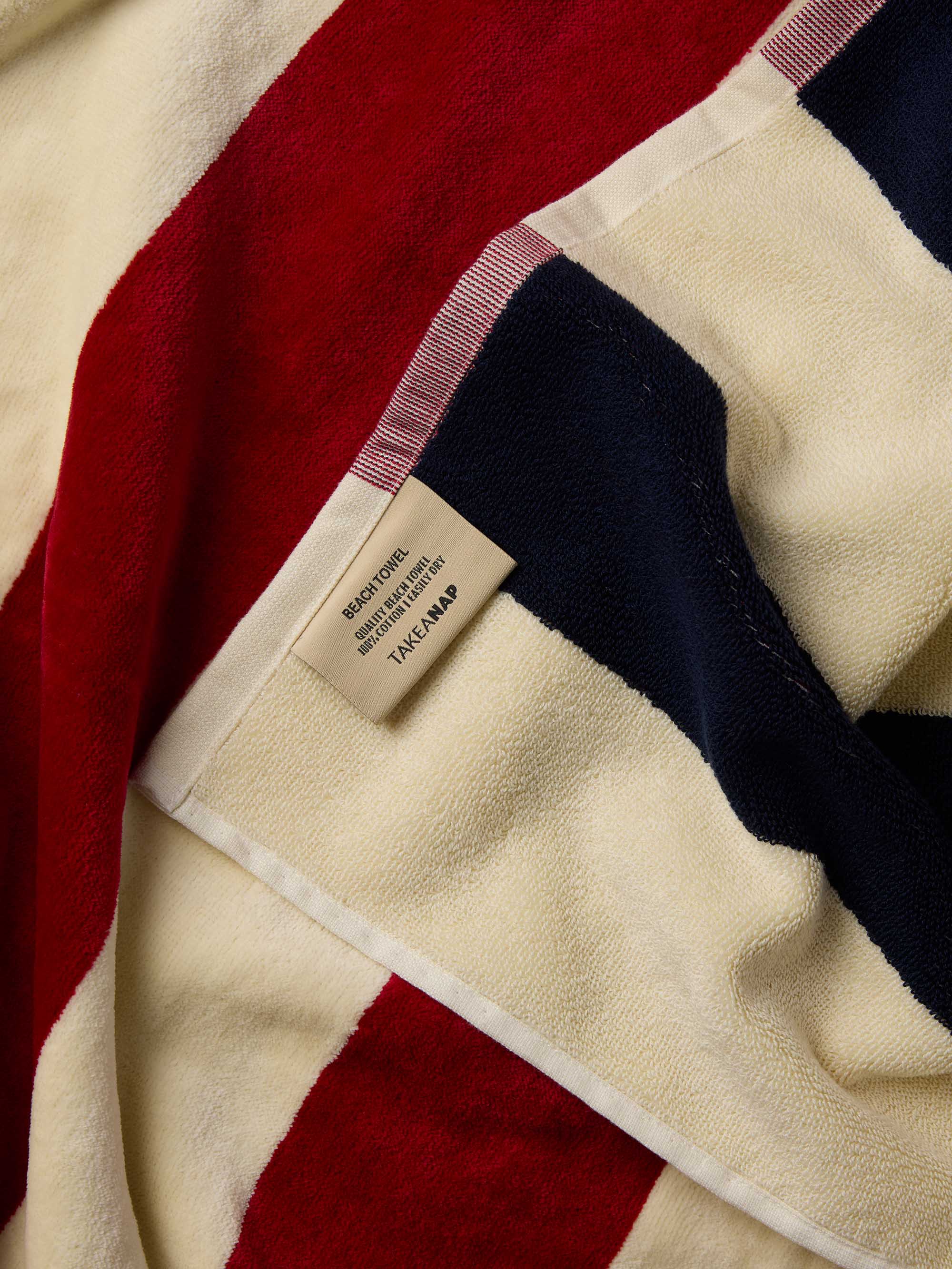 Royal Stripe Pool Towel – Red & Blue