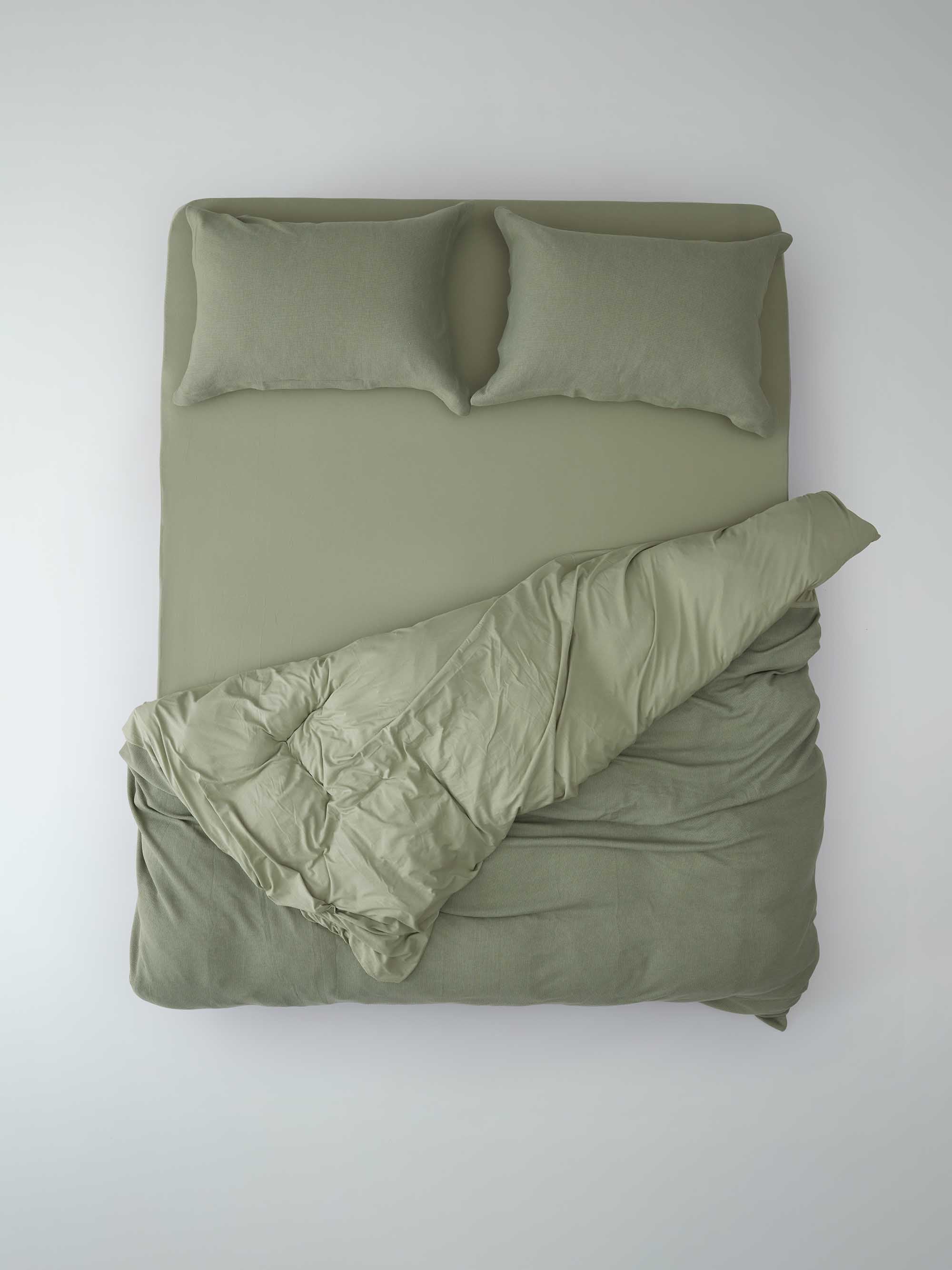Cotton Jersey Knit Fitted Sheet – Sage