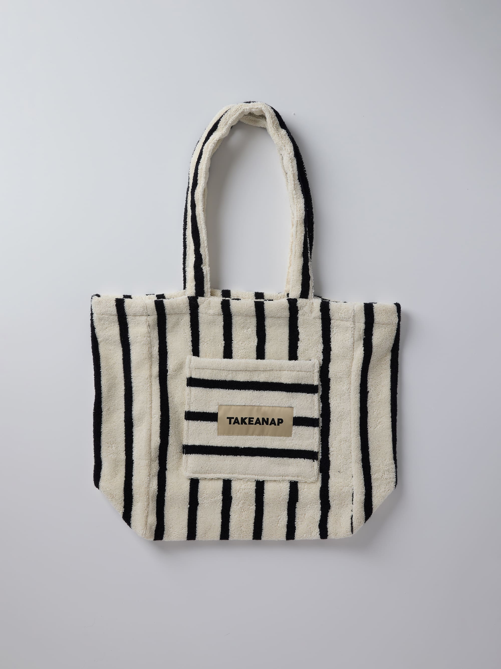 Stripes Terry Tote – Black