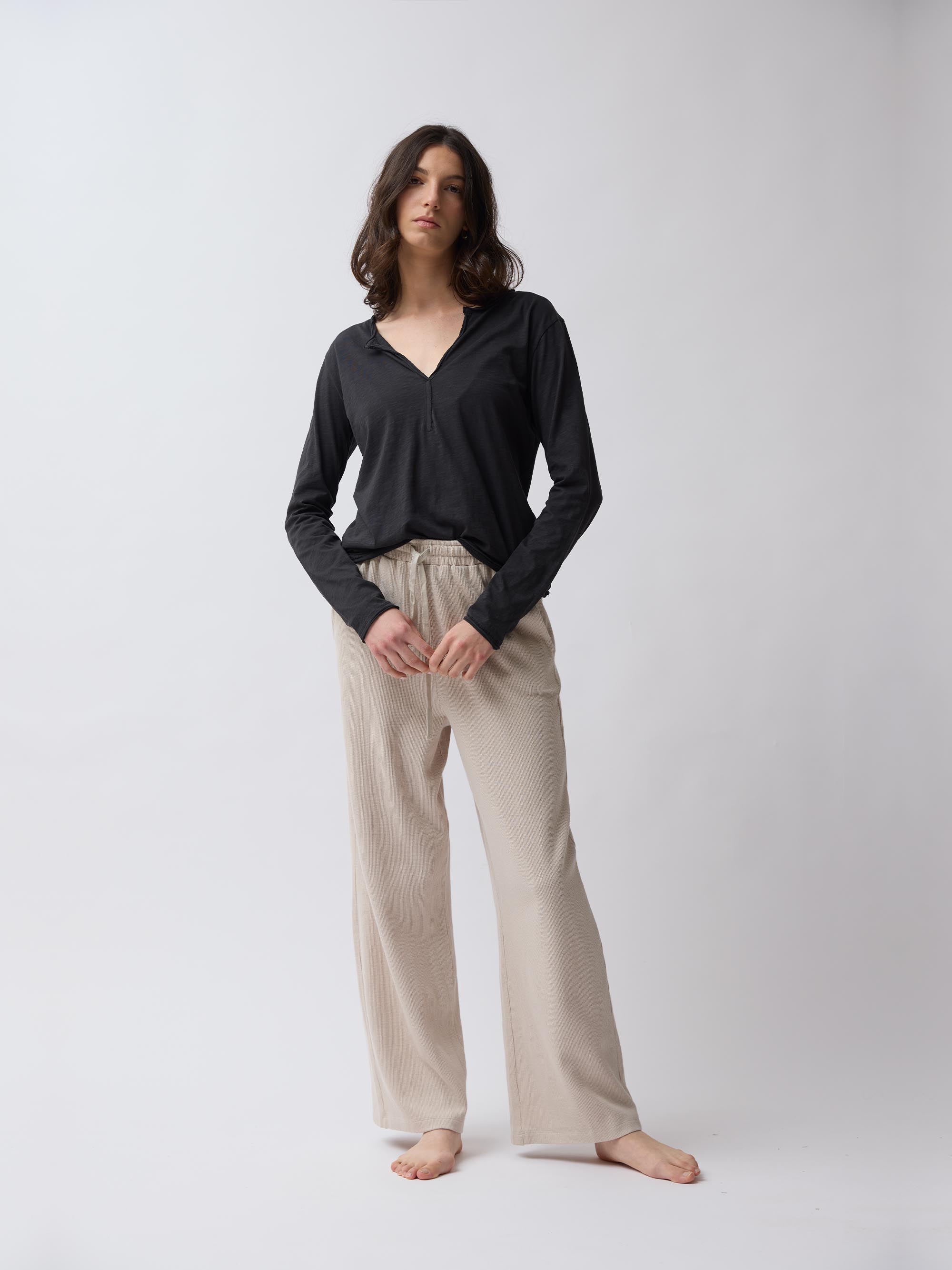 חולצת שינה SLUB - פחם