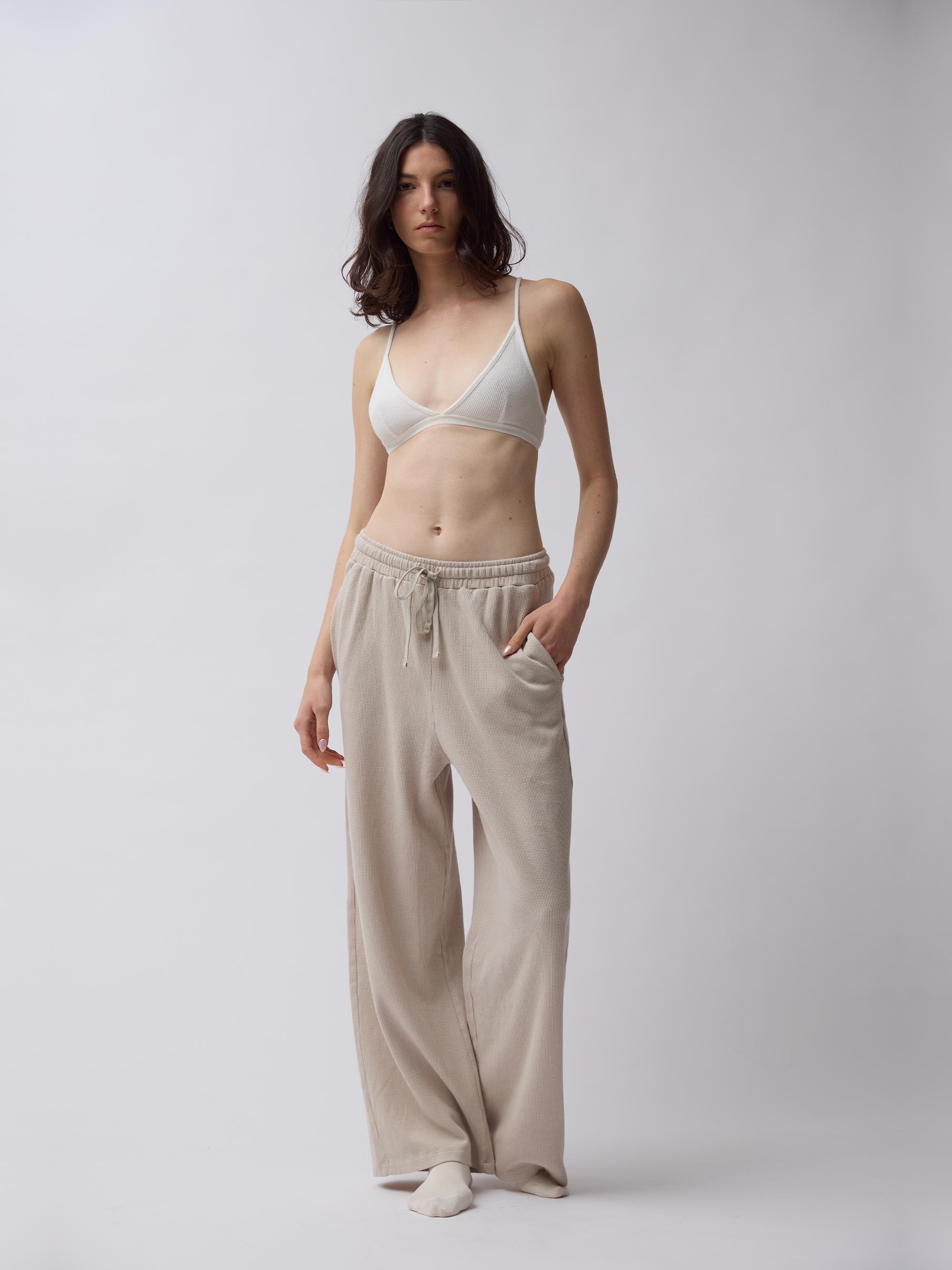 Double Wear Jacquard Pants – Sand