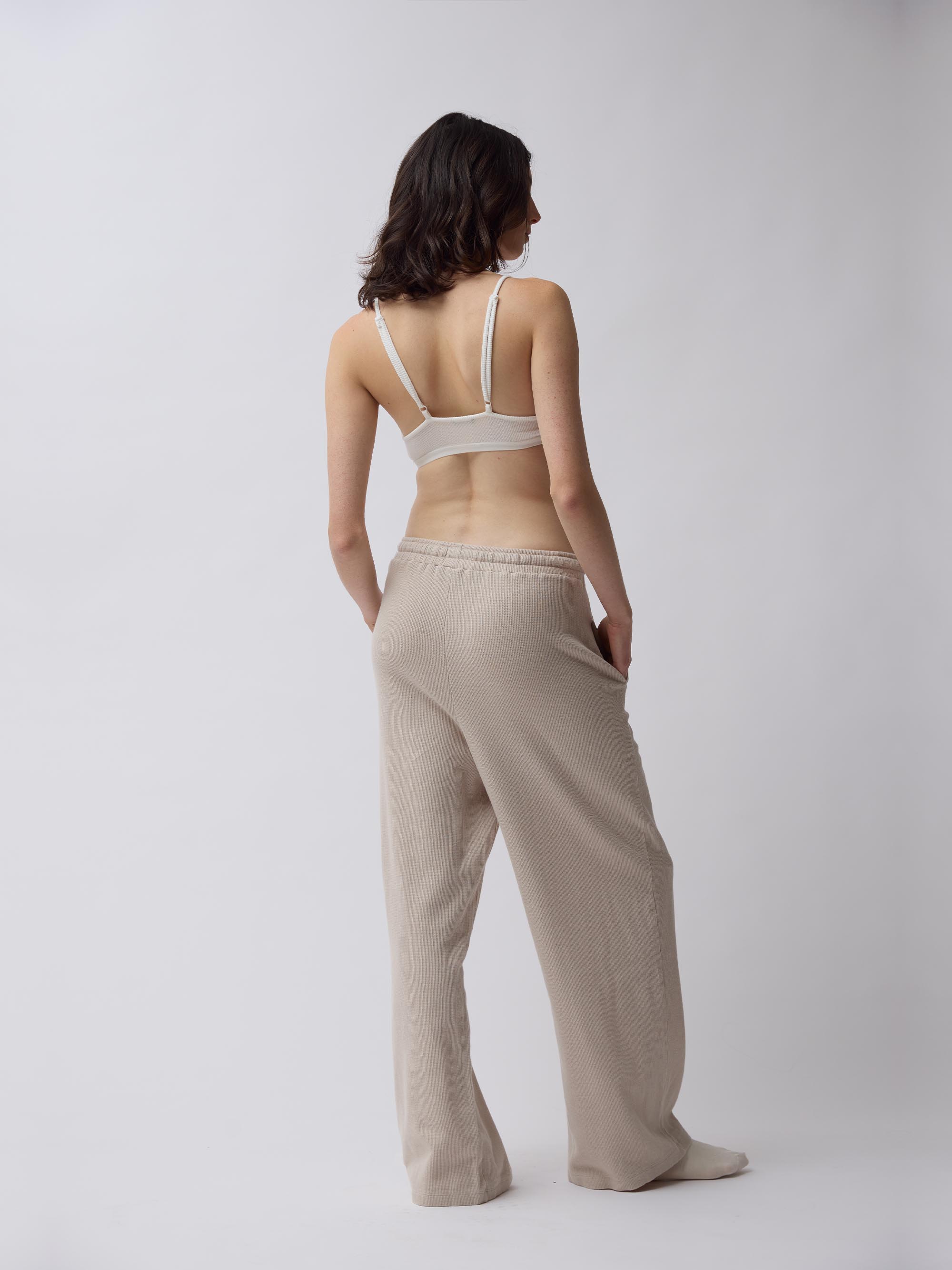 Double Wear Jacquard Pants – Sand