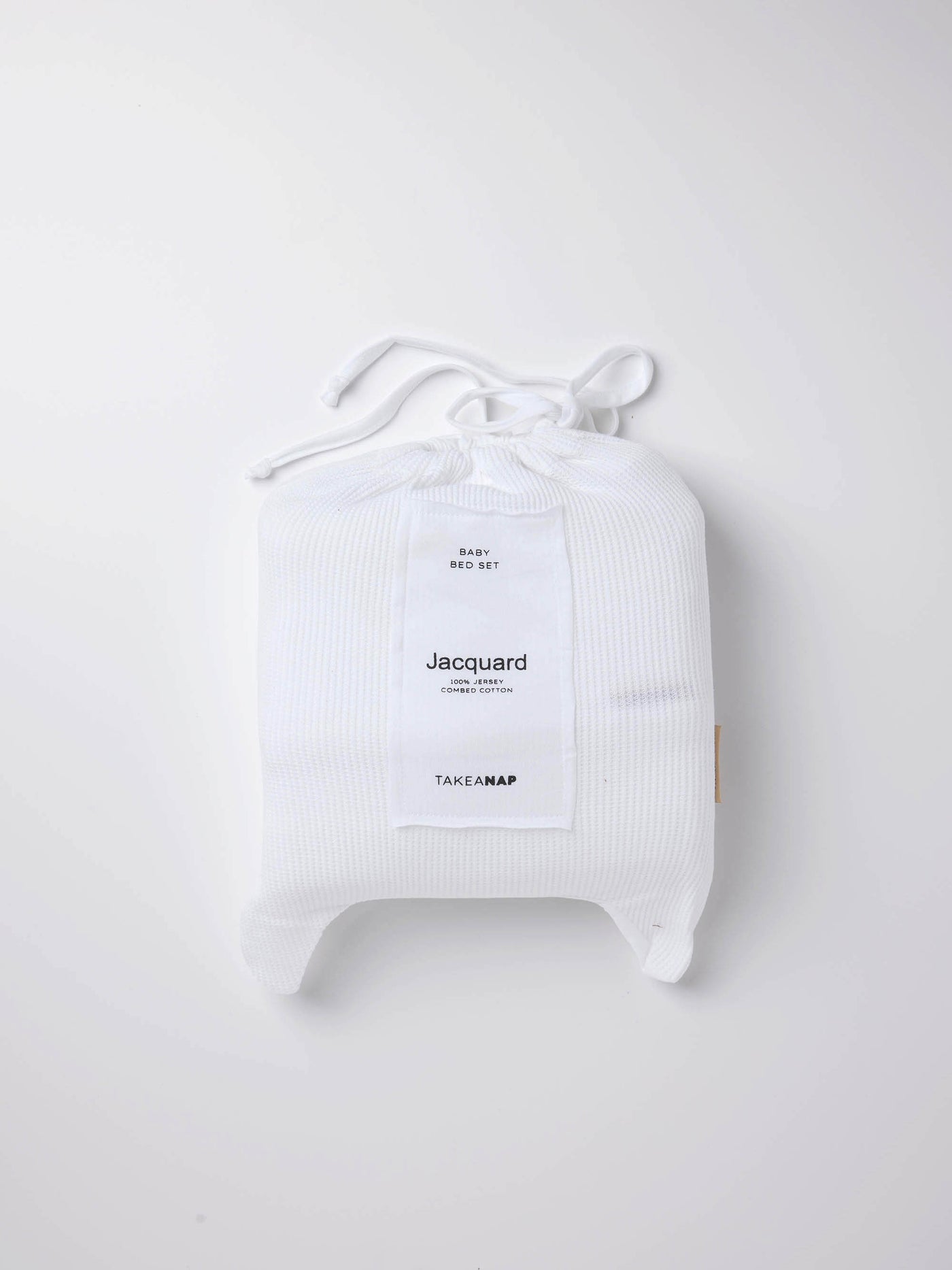 Jacquard Waffle Jersey Baby & Toddler Bedding Set – White
