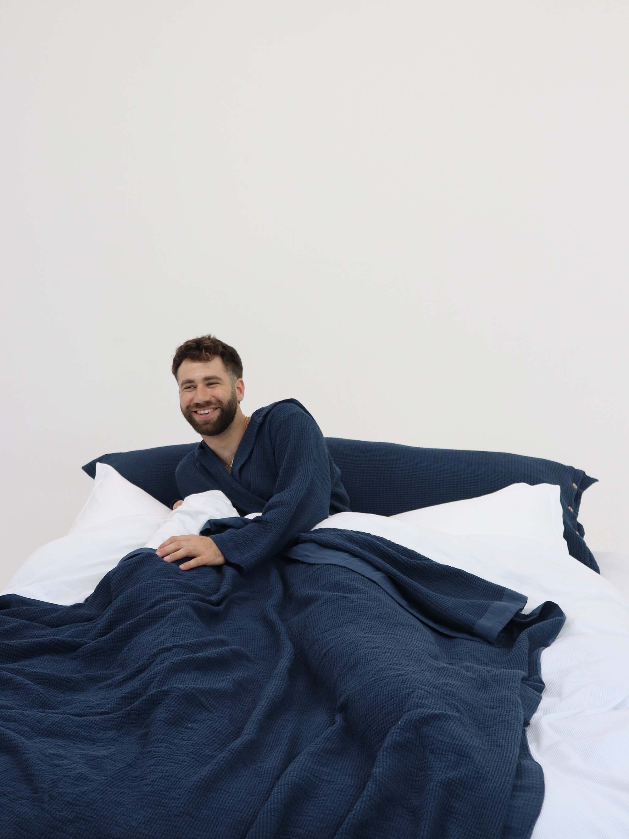 ציפית לכרית ארוכה BAMBOO - כחול