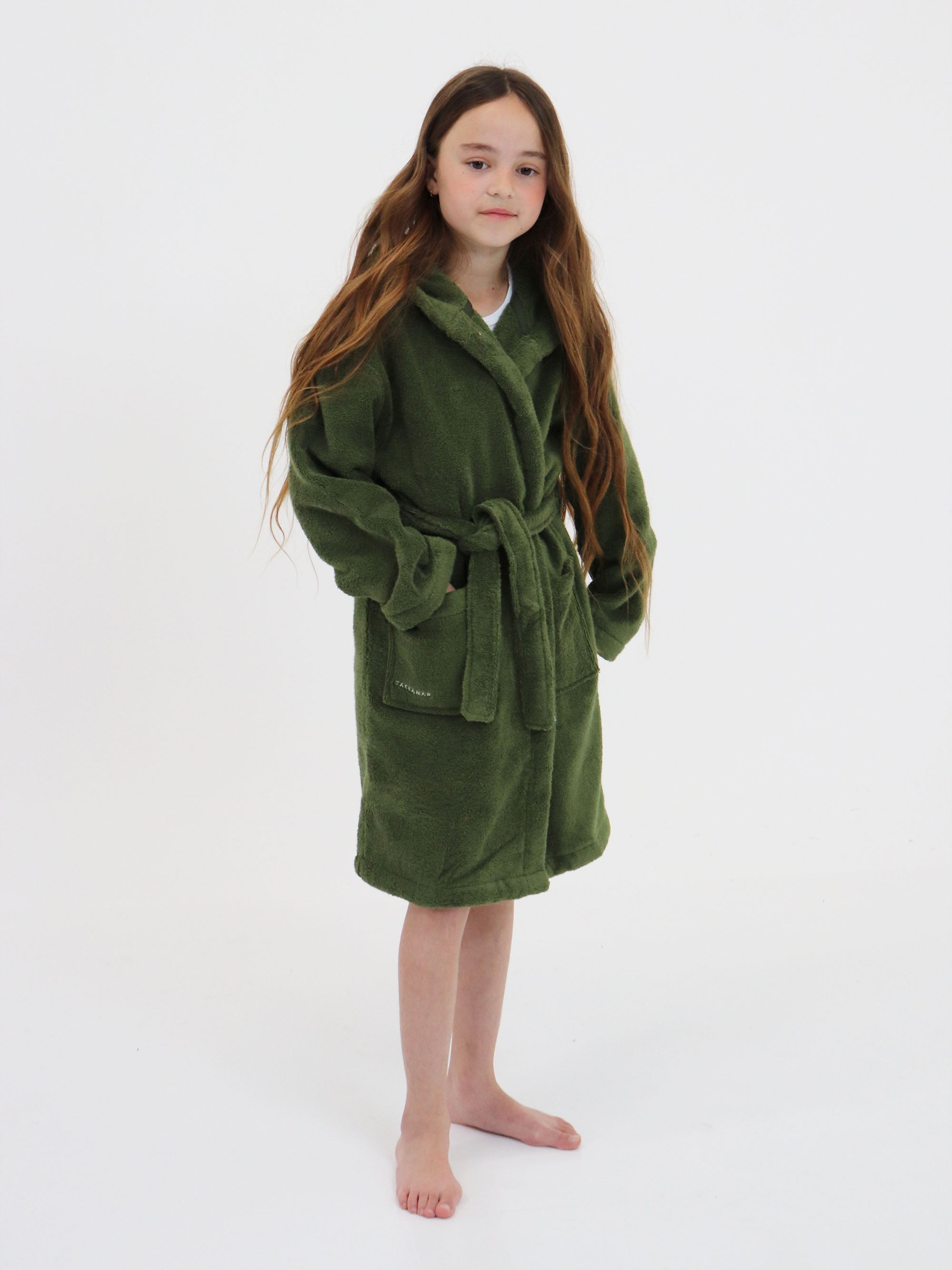 Quality Kids Hooded Bathrobe – Green