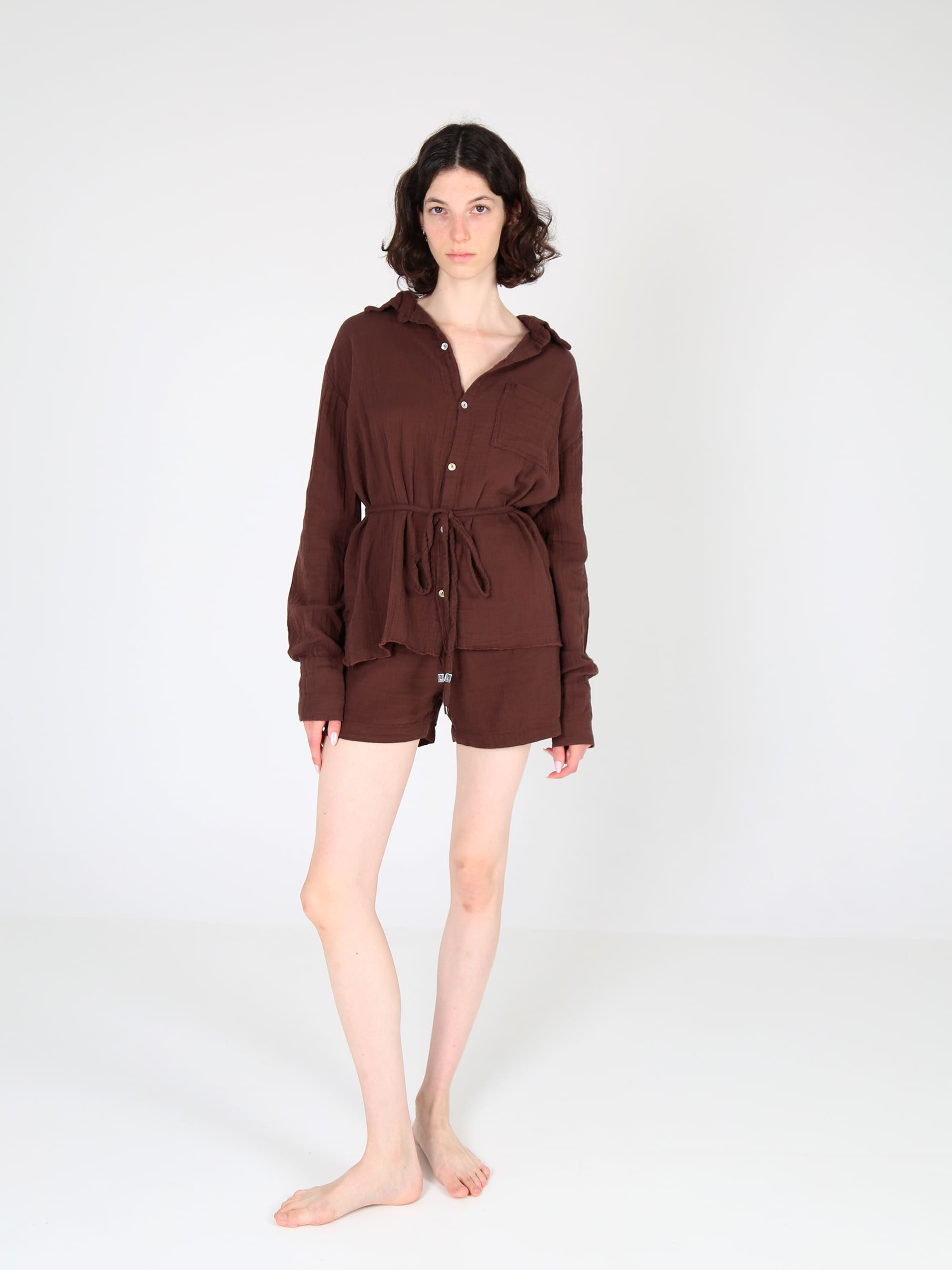 חולצה מכופתרת DREAM - בראוני