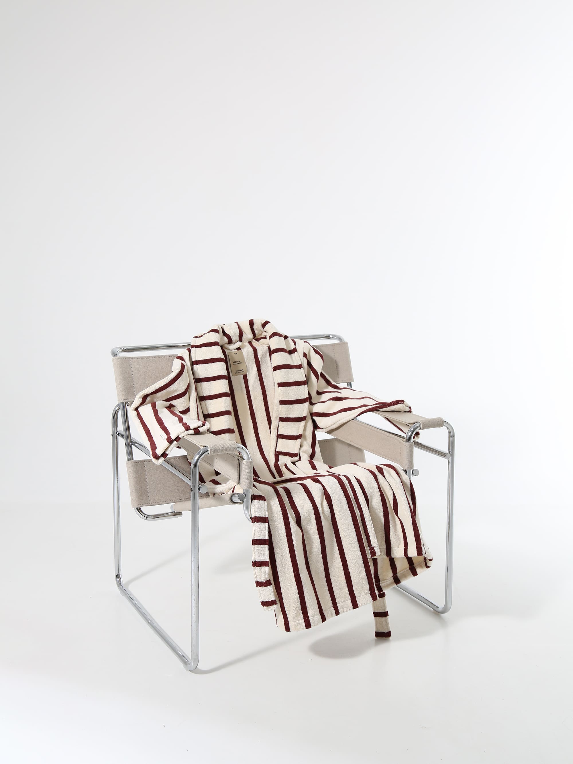 TAKEANAP Stripes cotton bathrobe in tabaco