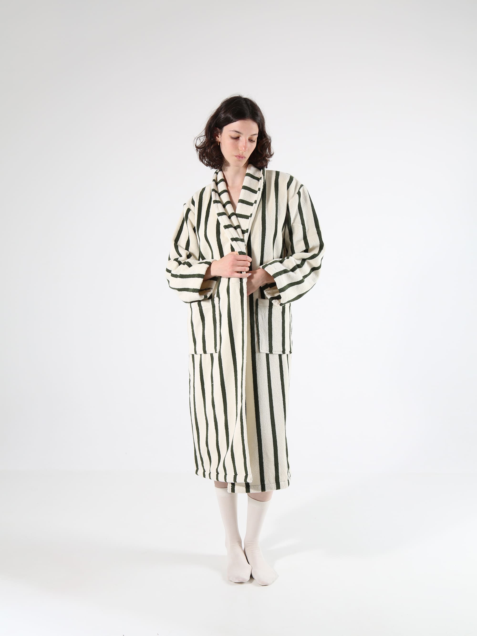 חלוק רחצה - ירוק Stripes