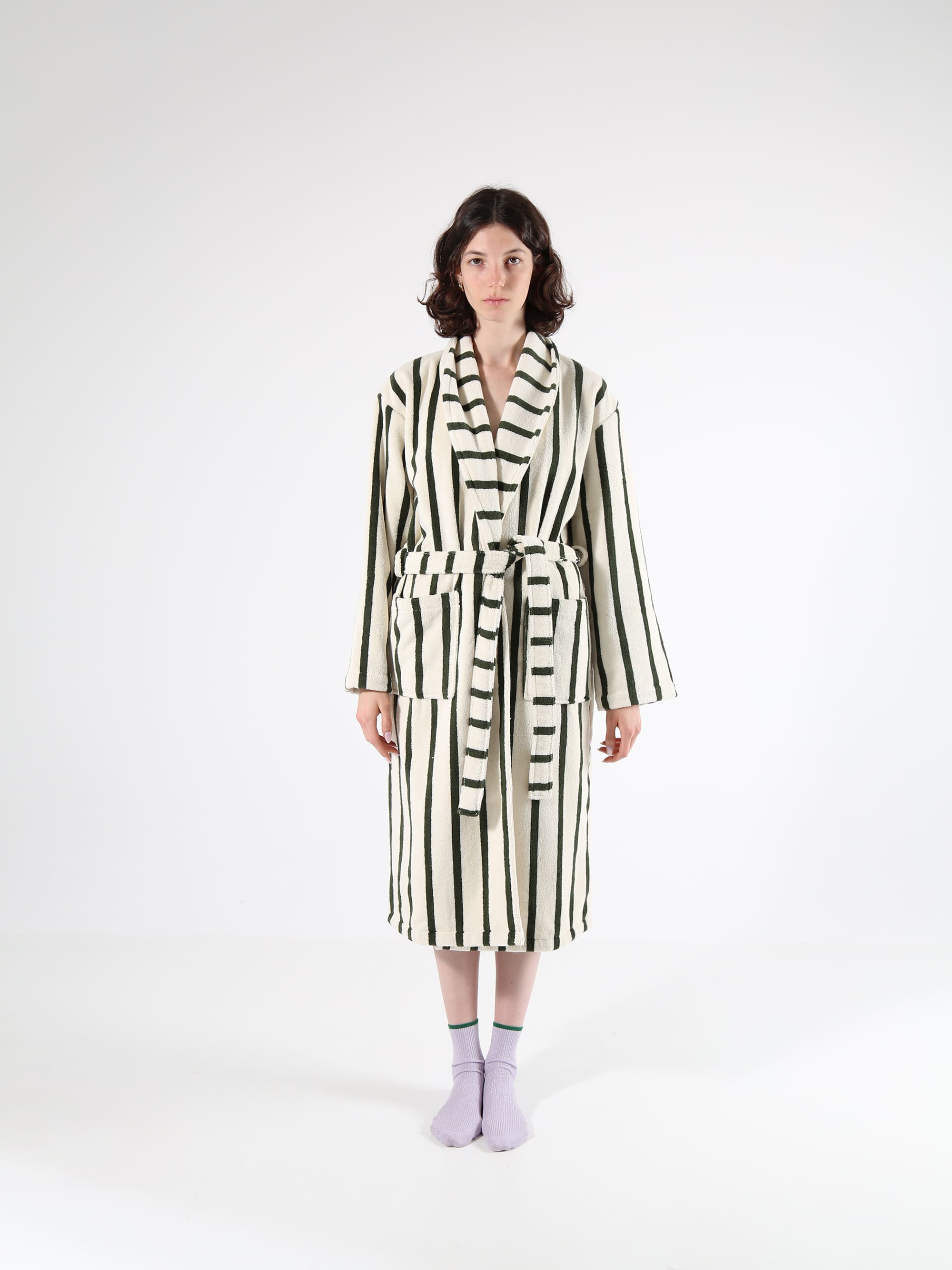 חלוק רחצה - ירוק Stripes