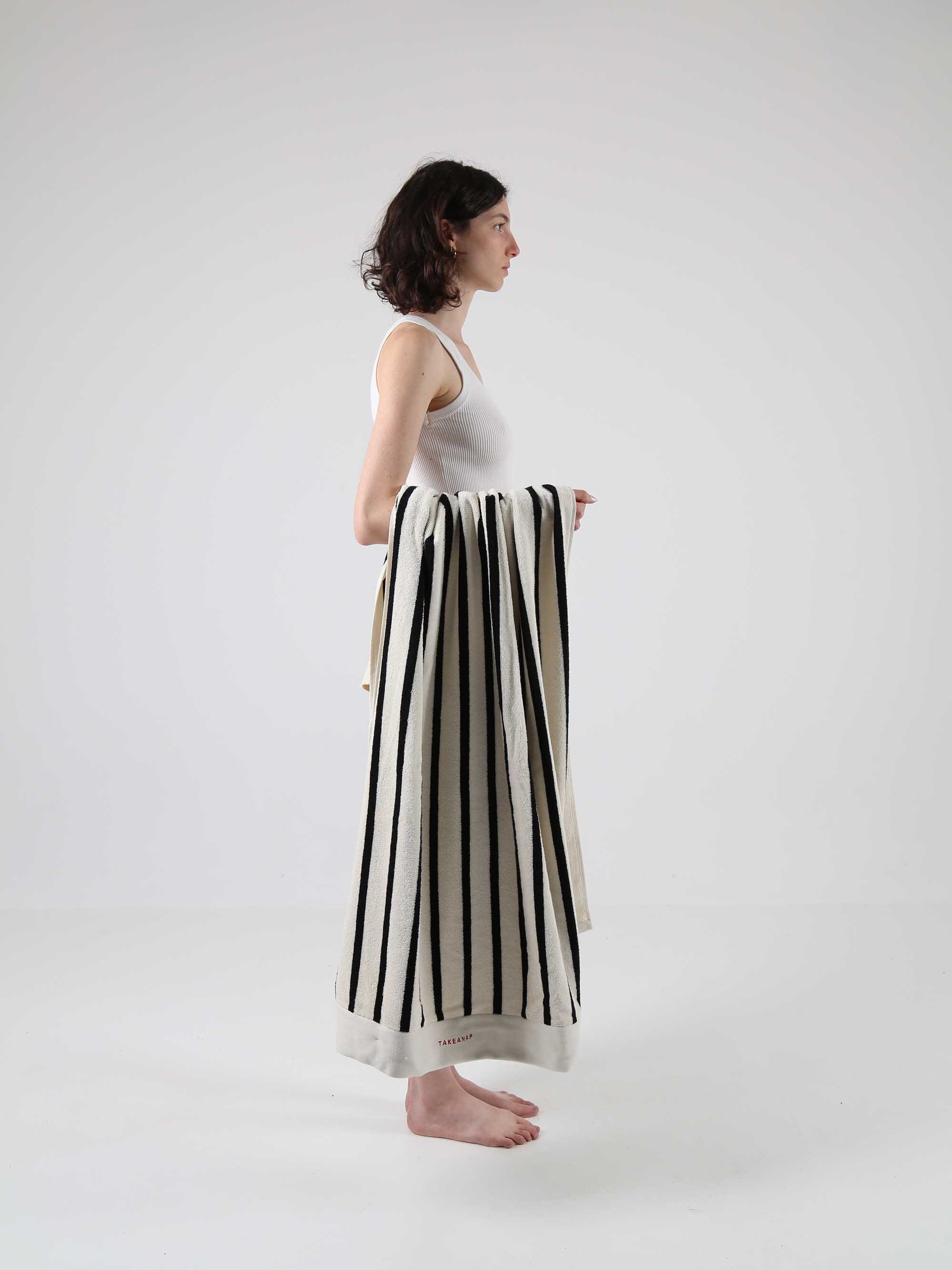 Stripes Bath Towels – Black