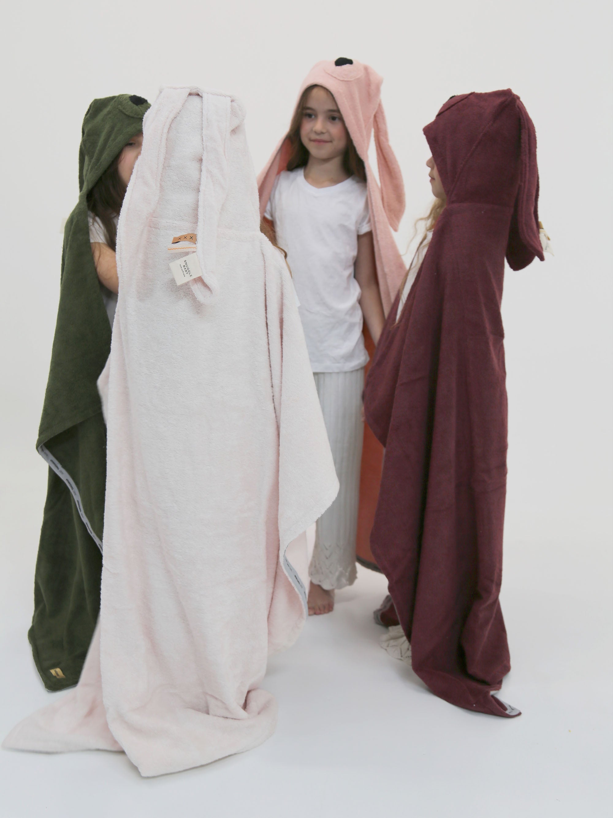 Bear Hooded Baby Bath Towel – Powder Pink