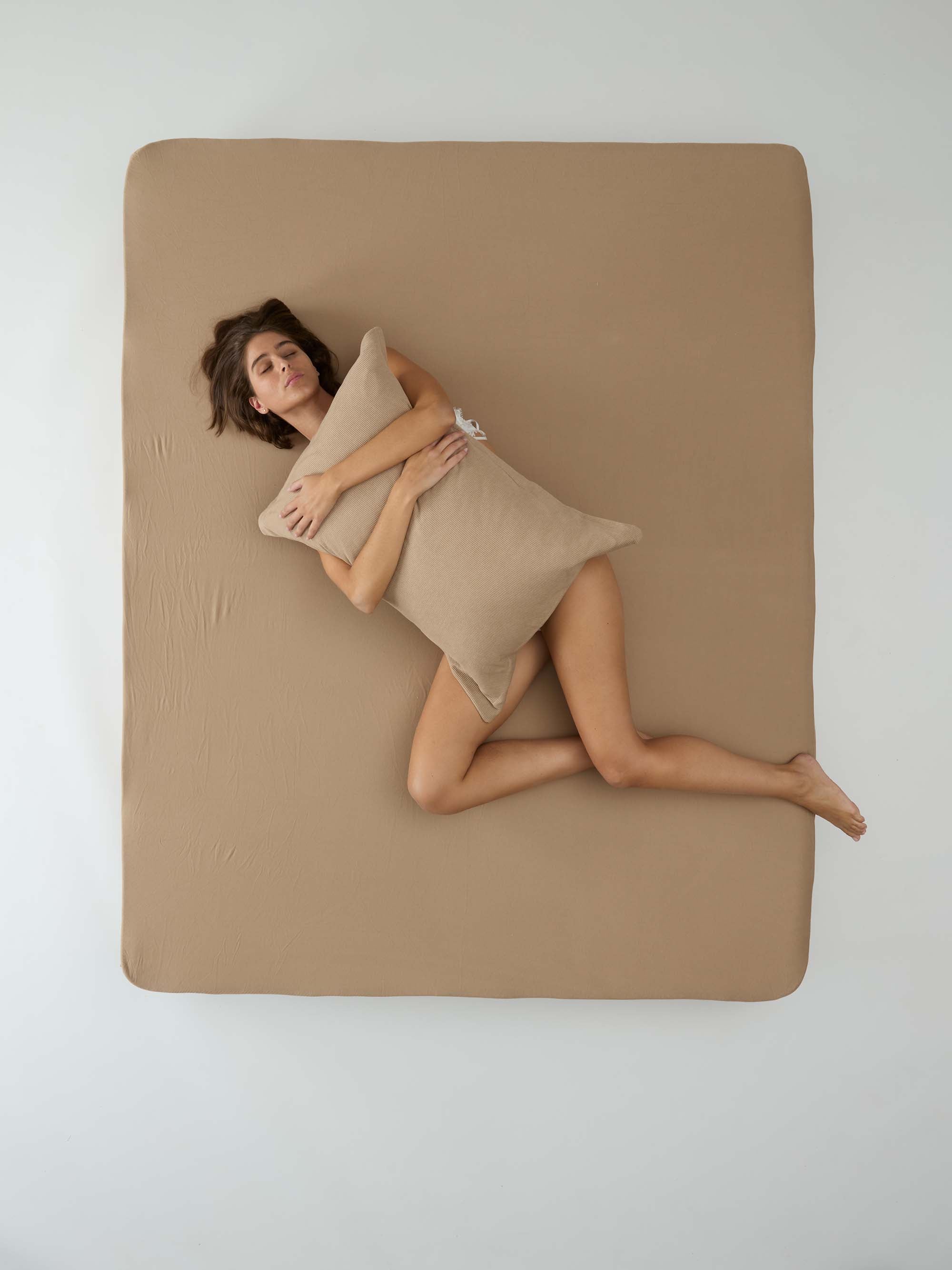 Cotton Jersey Knit Fitted Sheet – Mocha