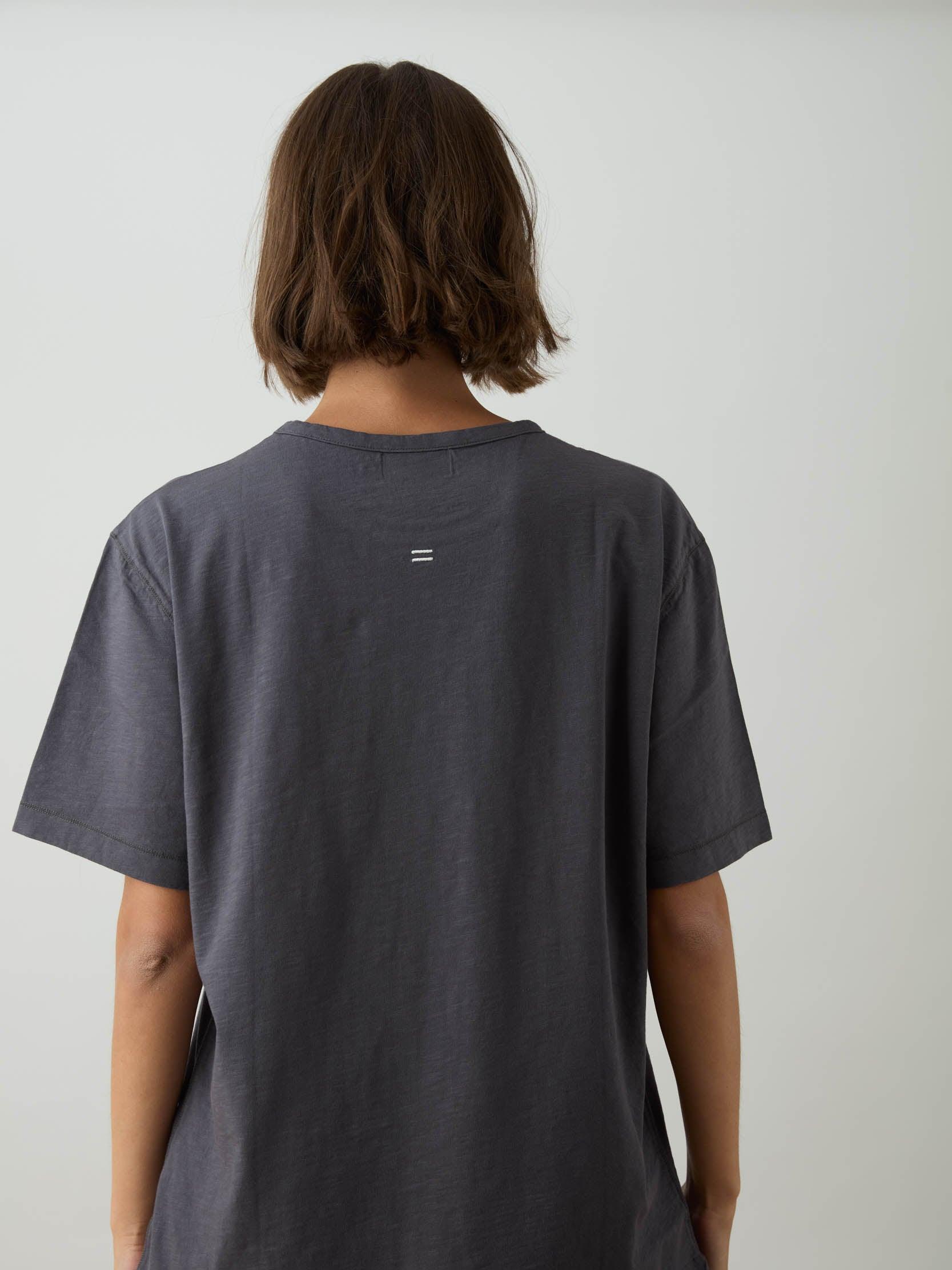 Organic Cotton Slub Oversized Tee – Charcoal