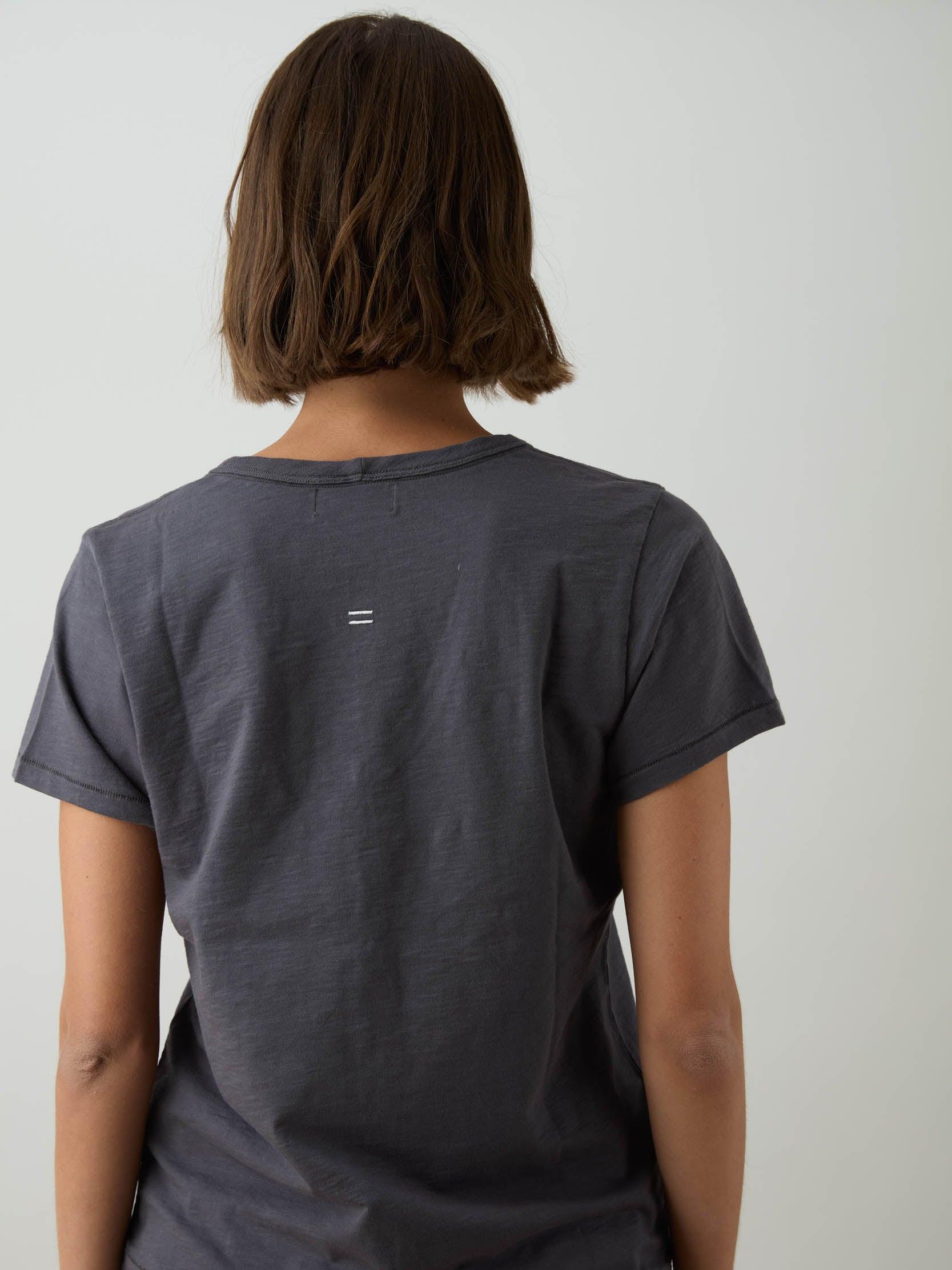 Organic Cotton V-Neck Tee – Charcoal