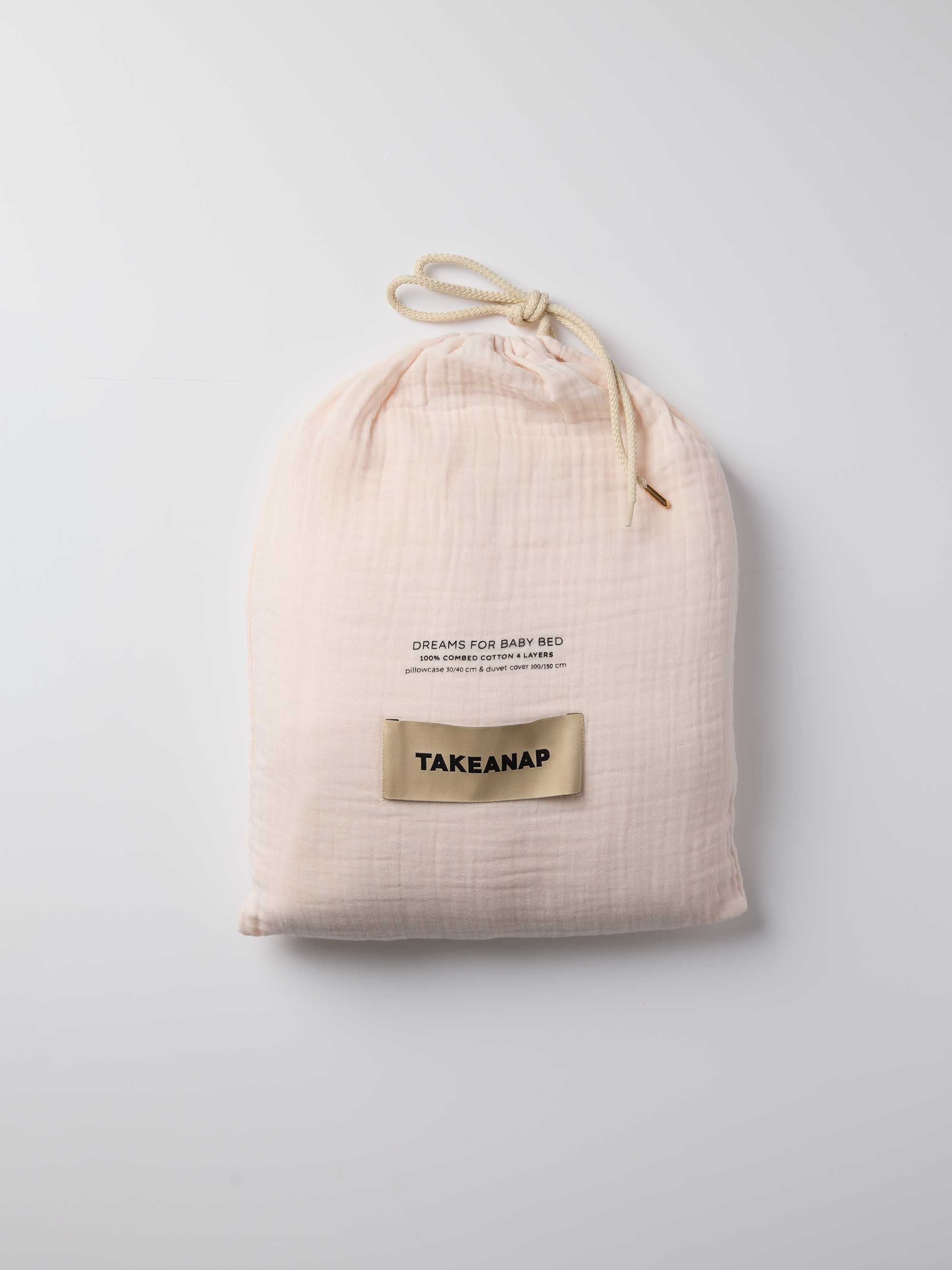 Dream Muslin Toddler Duvet Cover Set – Powder Pink