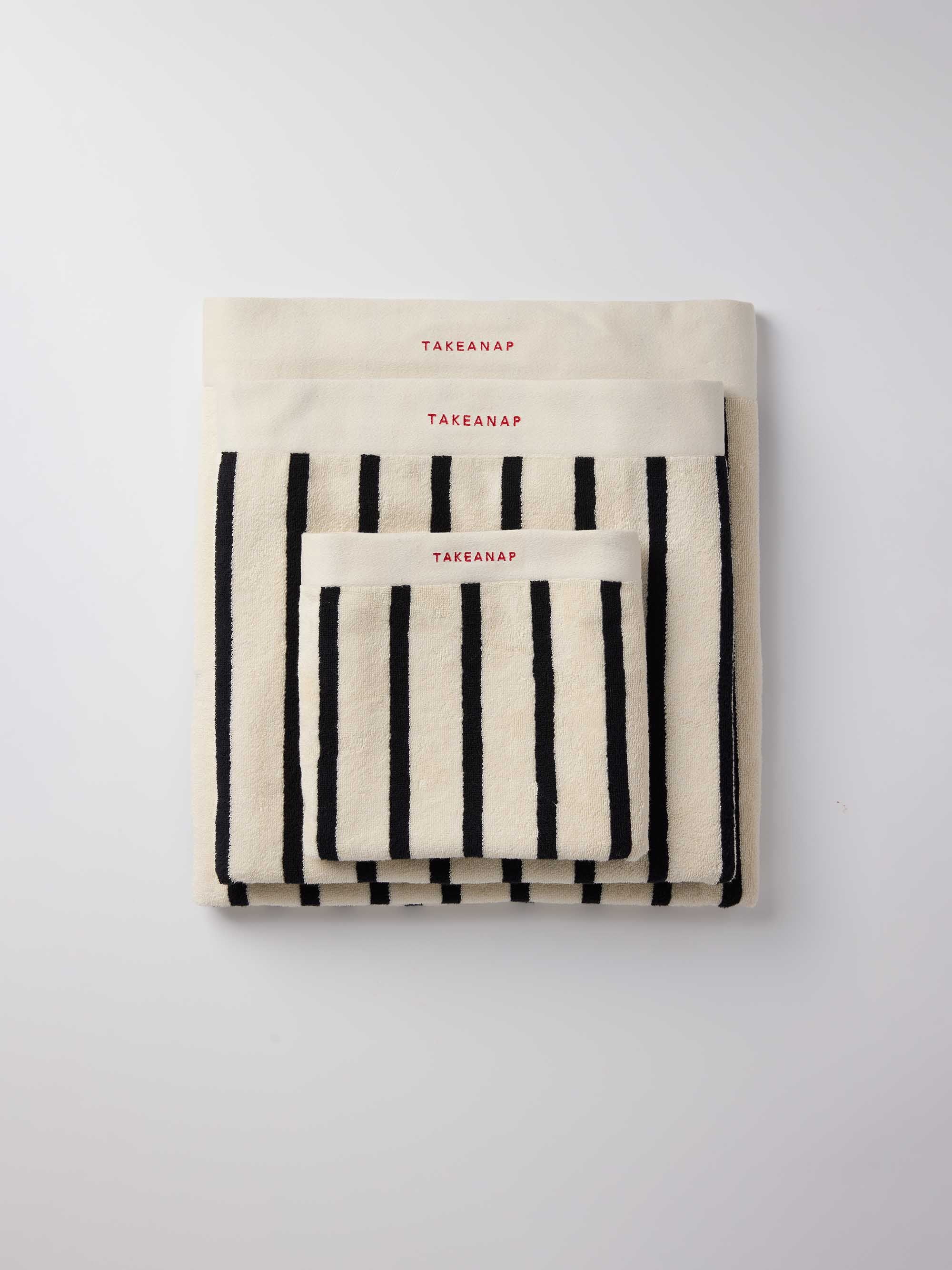 Stripes Bath Towels – Black