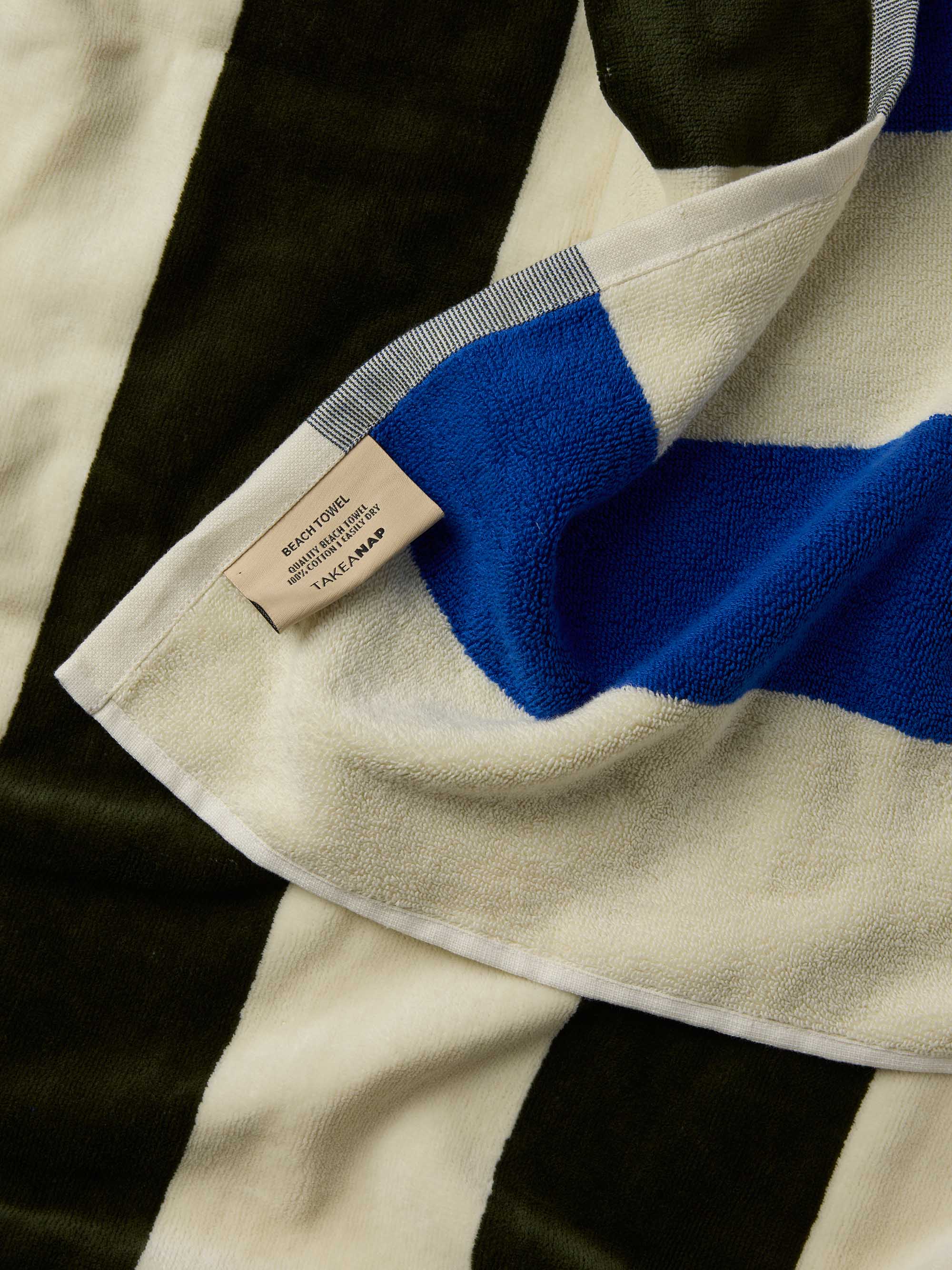 Royal Stripe Pool Towel – Green & Blue