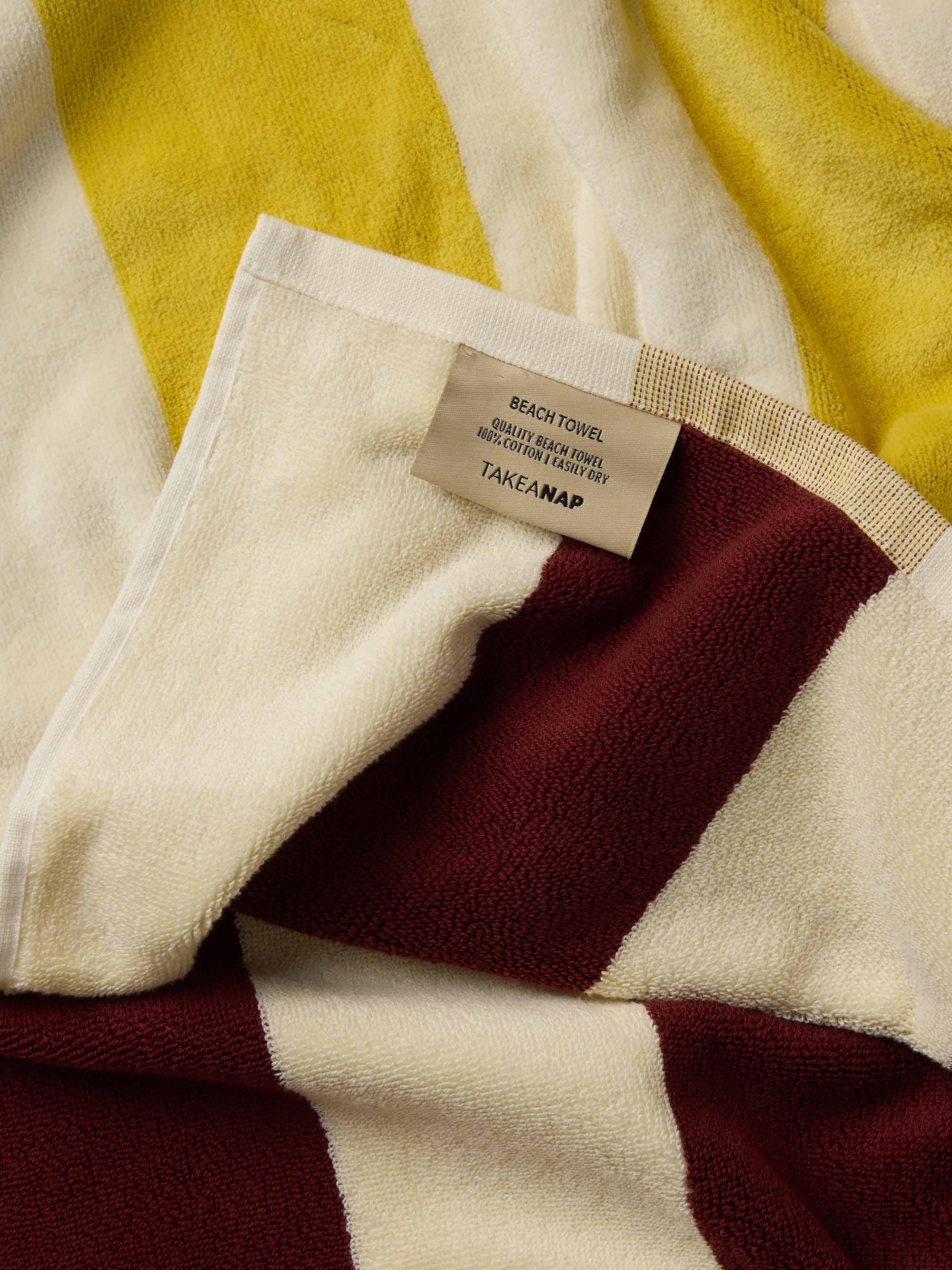 Royal Stripe Pool Towel – Yellow & Terracotta