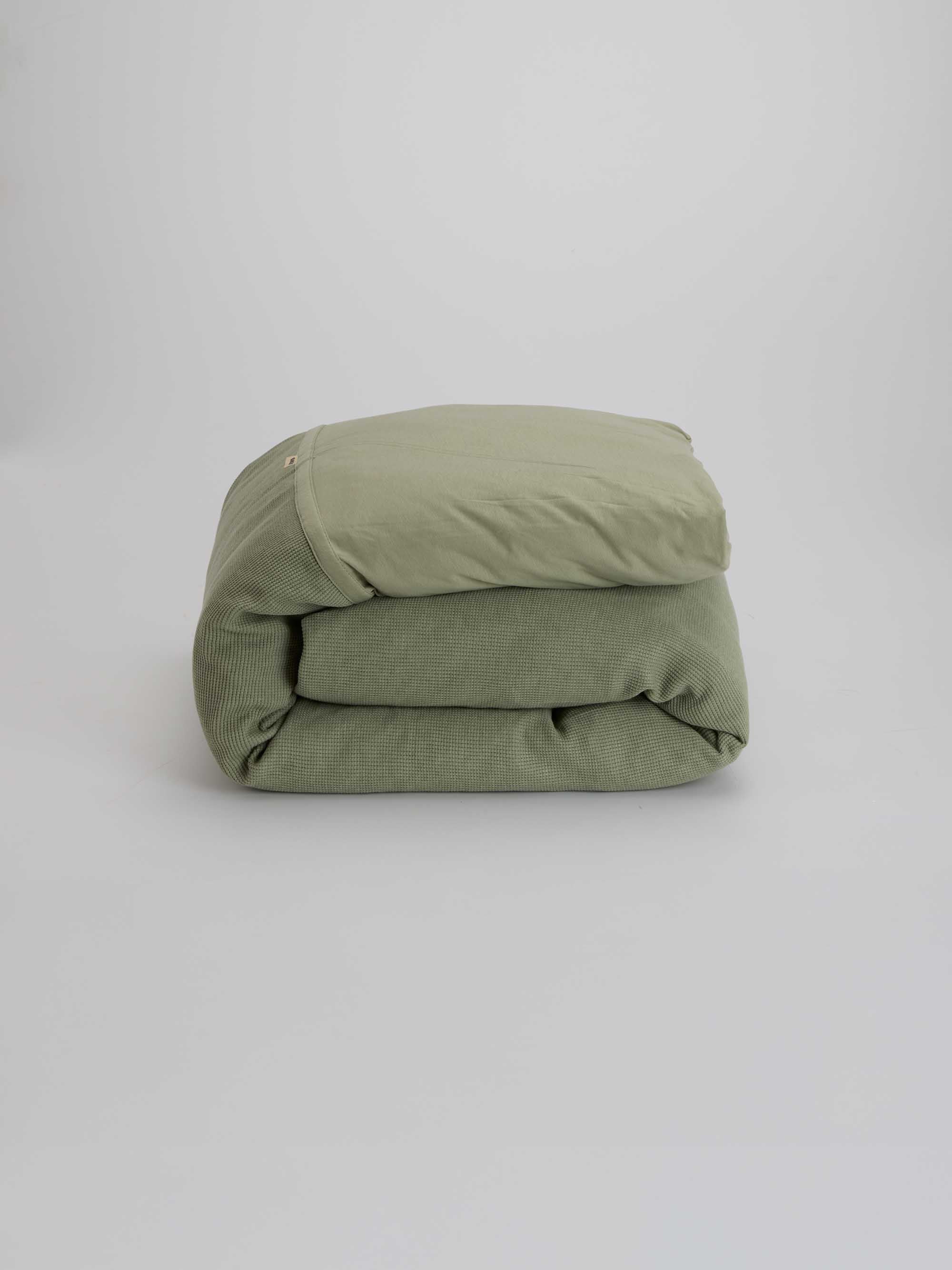 Jacquard Jersey Duvet Cover Set – Sage