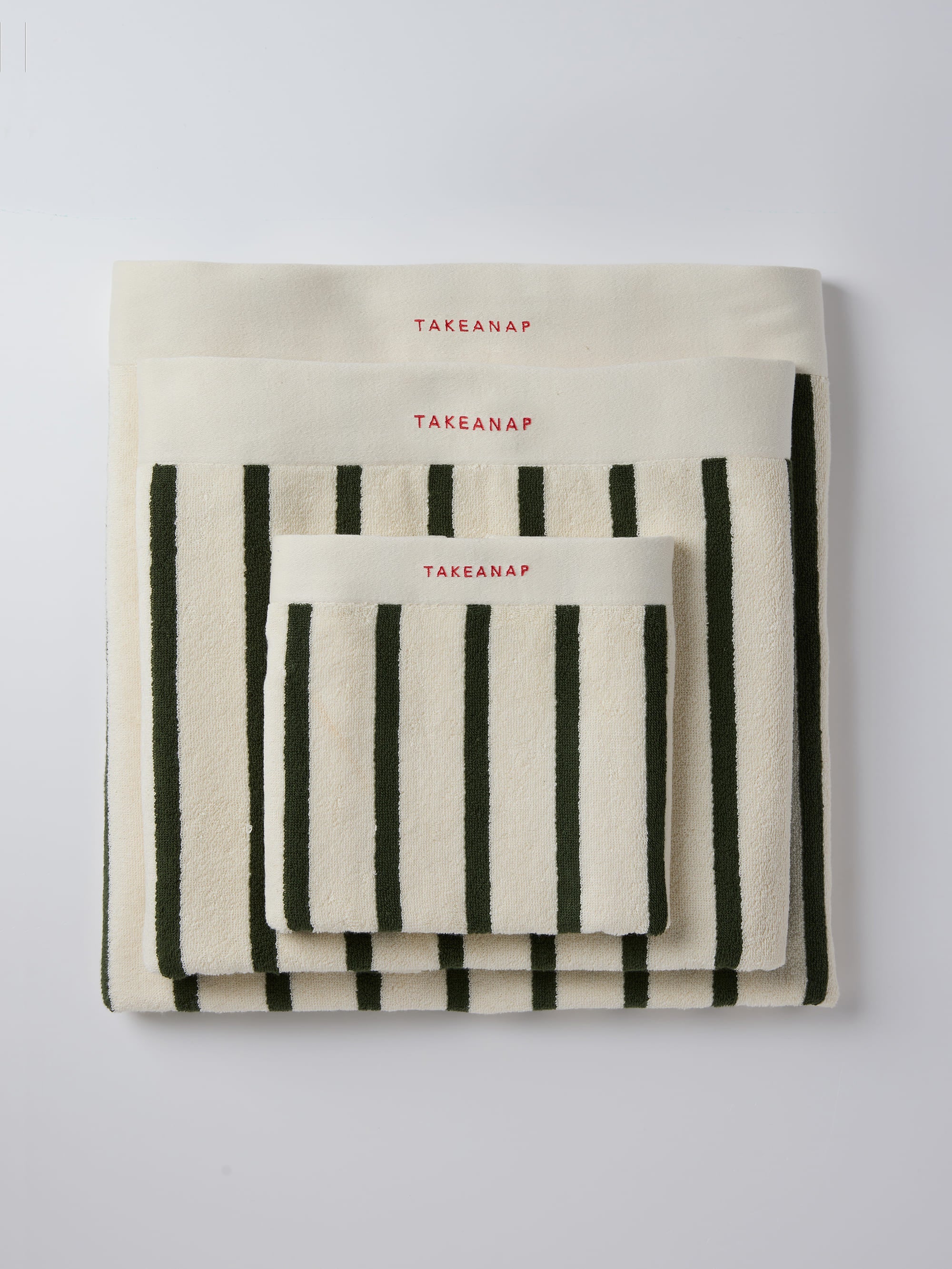 מגבות רחצה Stripes - ירוק