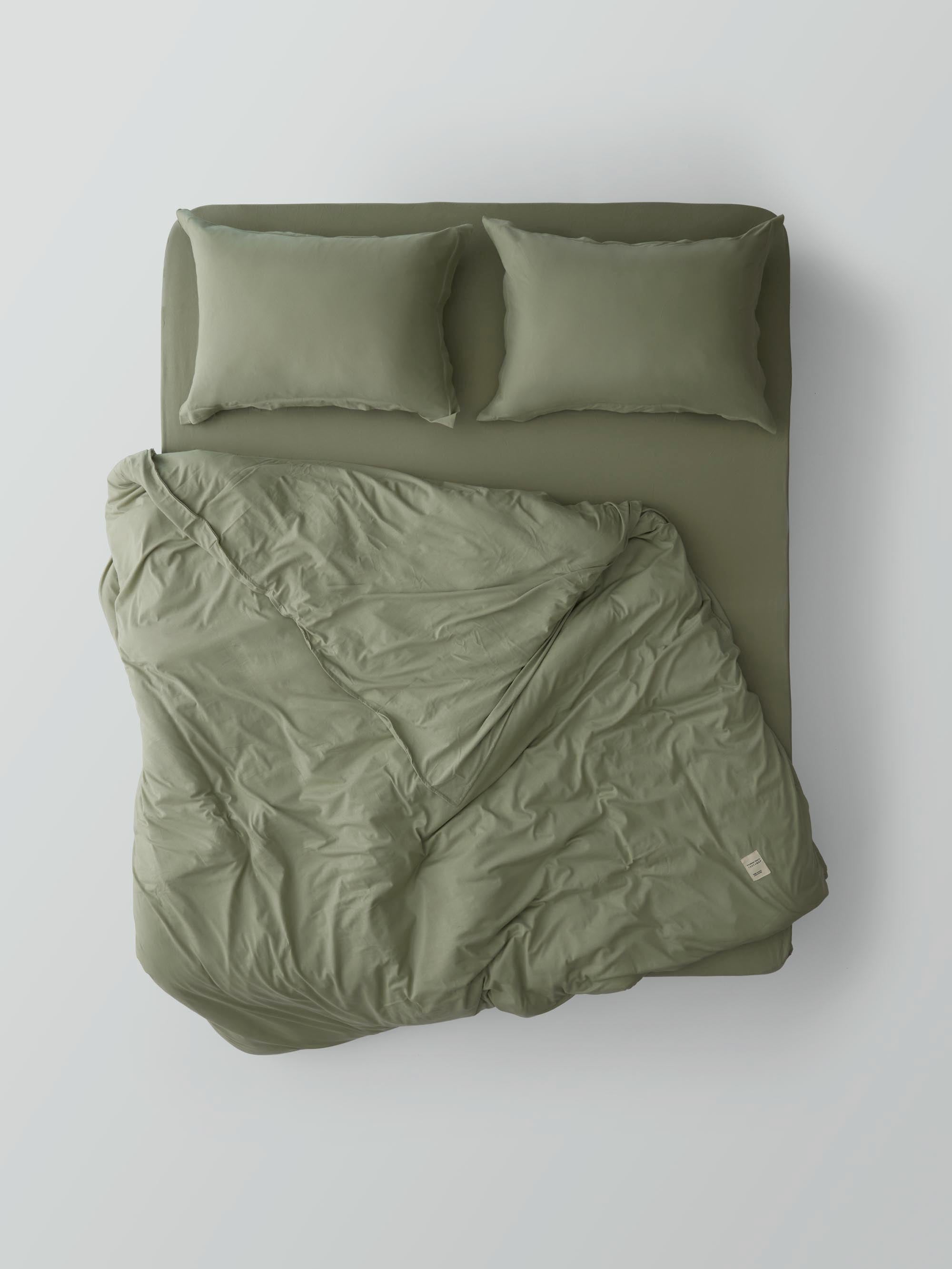Oxford Jersey Duvet Cover Set – Sage