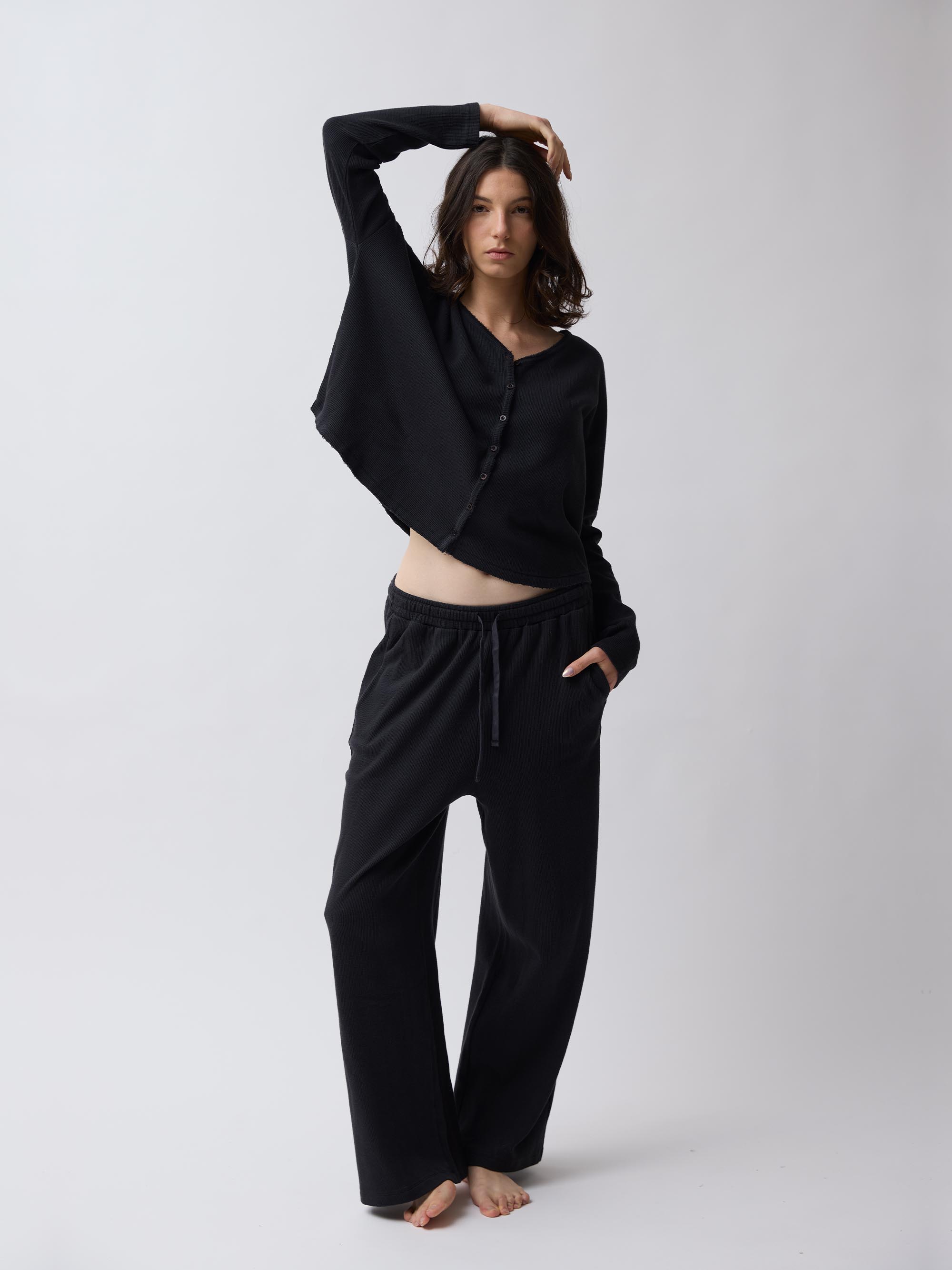 מכנס ארוך JACQUARD - פחם