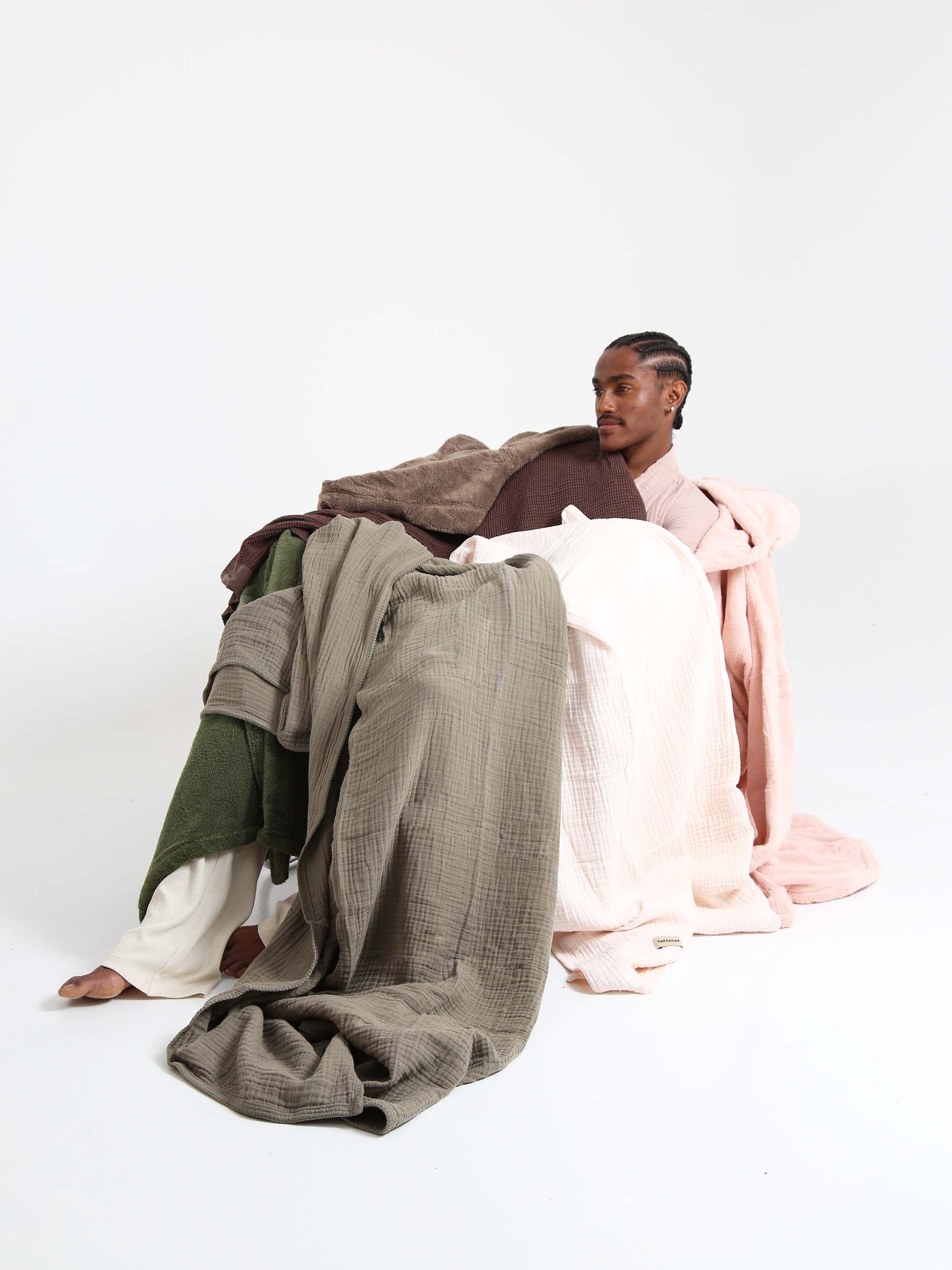 Dream Embroidered Muslin Coverlet – Olive