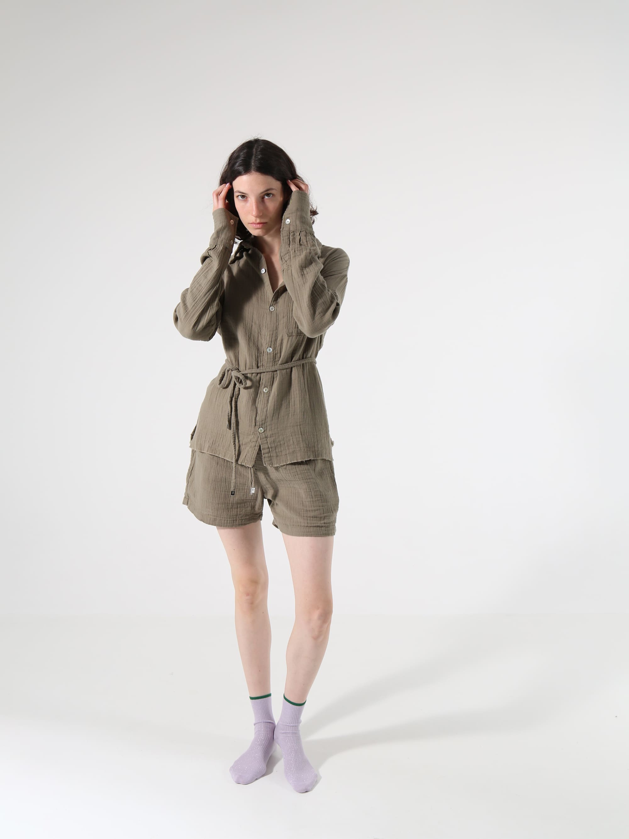 חולצה מכופתרת DREAM - זית