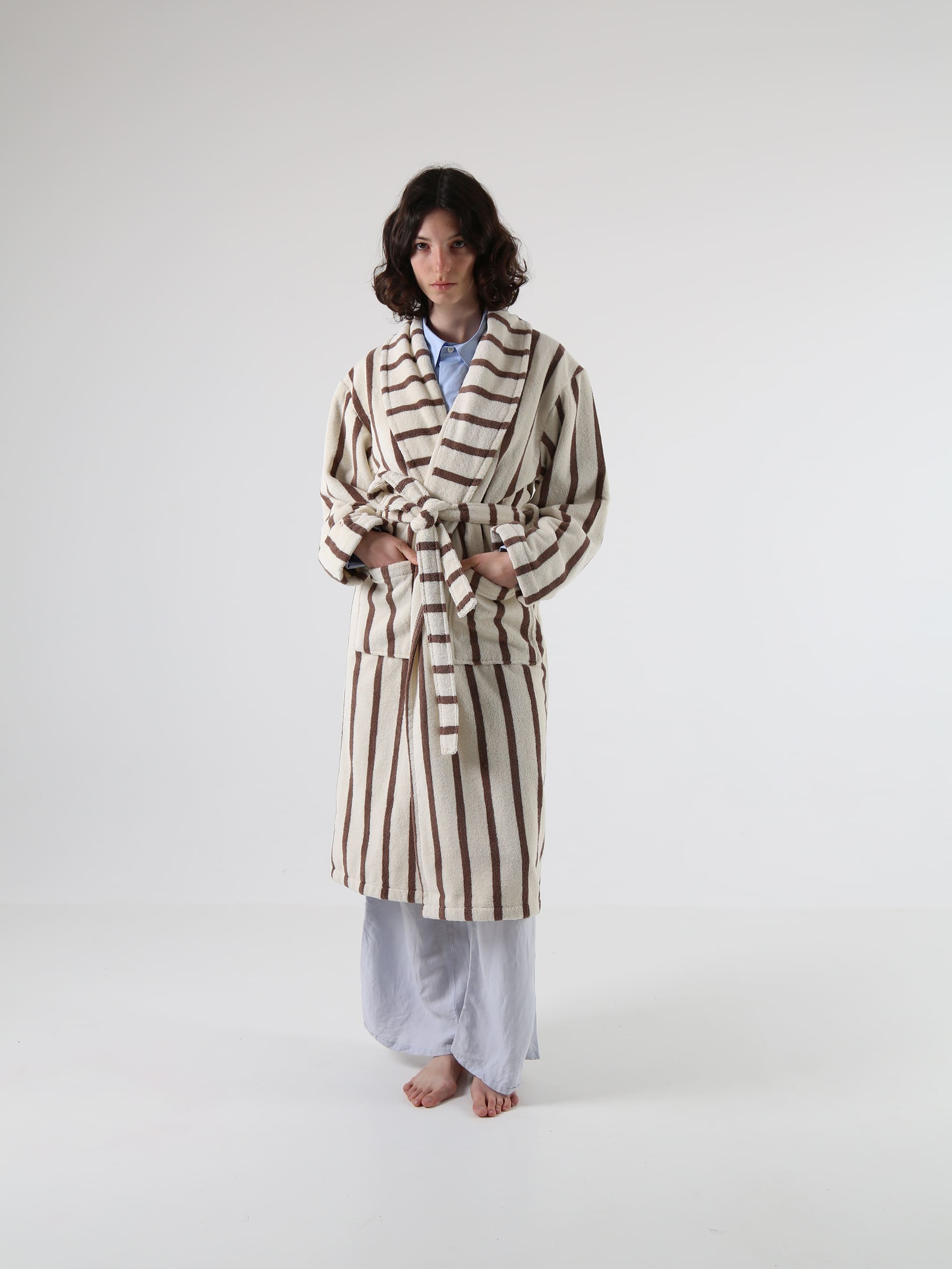 חלוק רחצה - מוקה Stripes