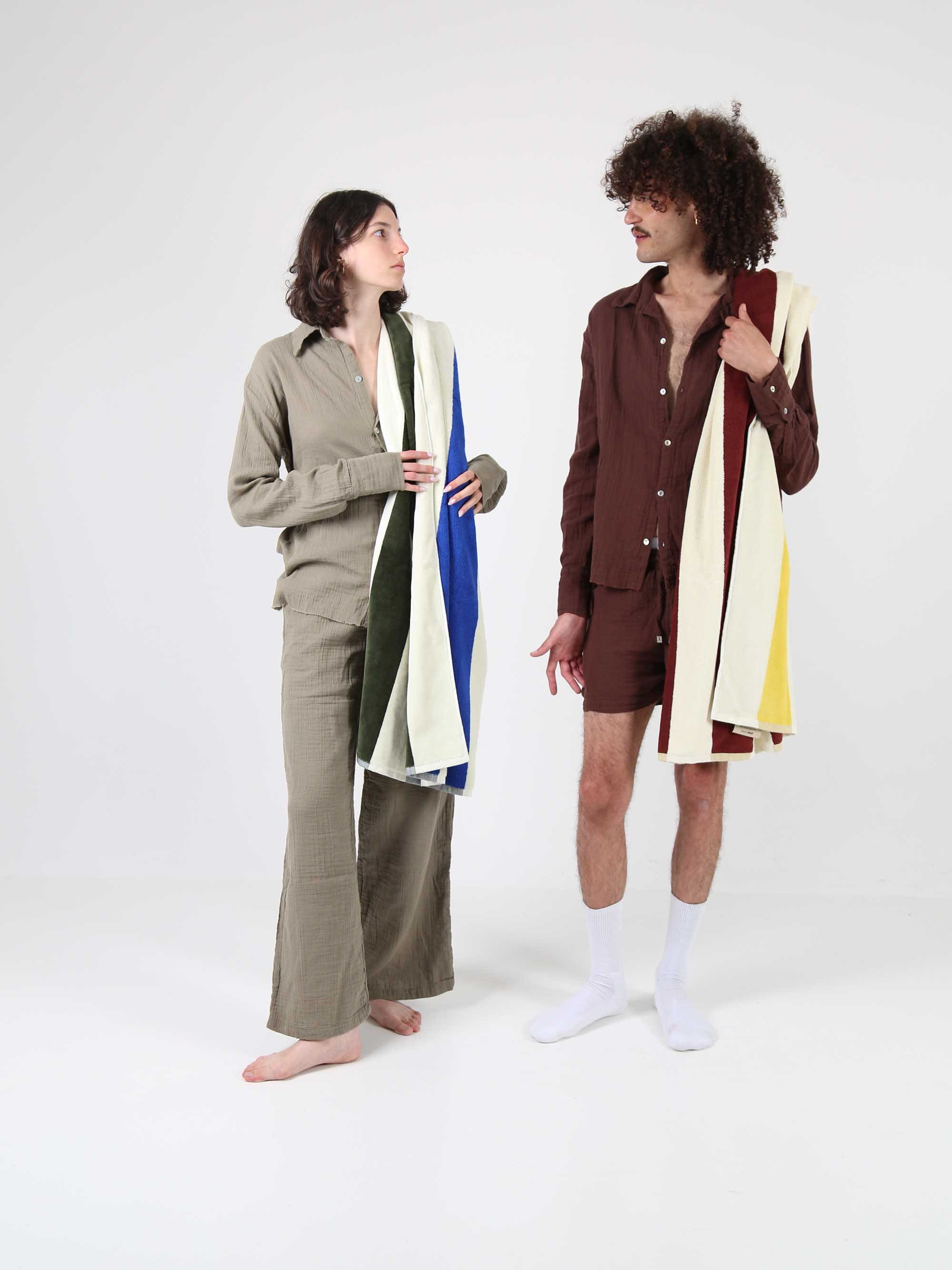 Royal Stripe Pool Towel – Yellow & Terracotta