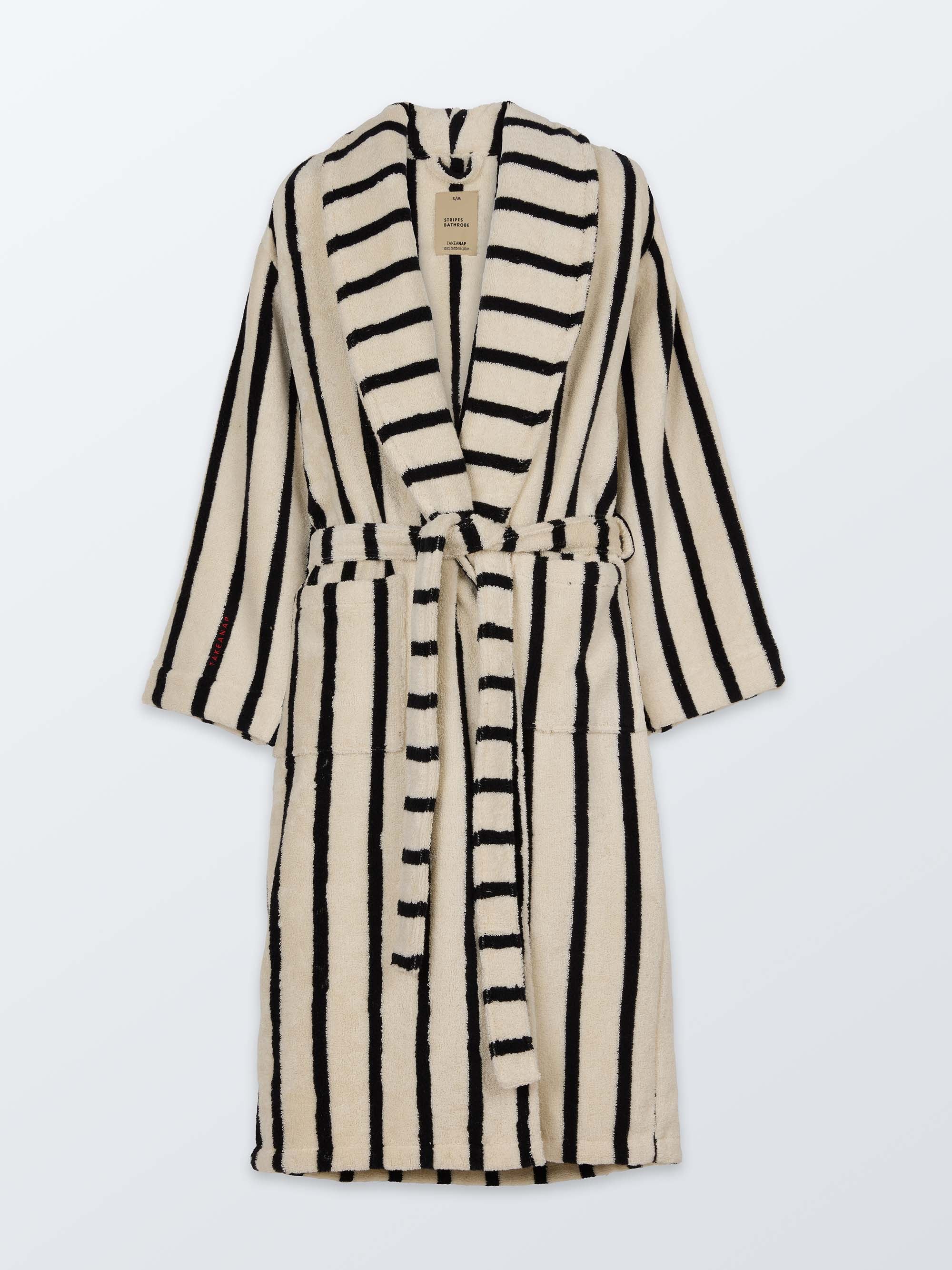 חלוק רחצה -  שחור Stripes